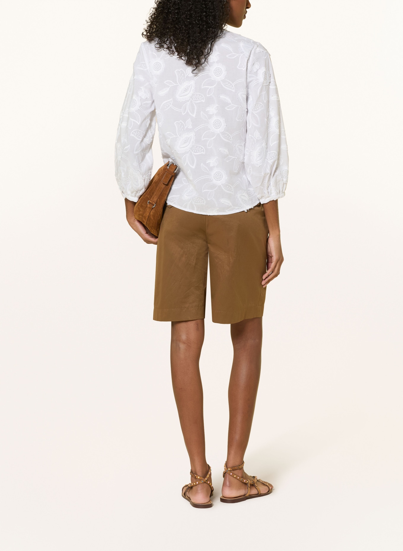 Phase Eight DAISY Blouse with 3/4-length sleeves: WHITE