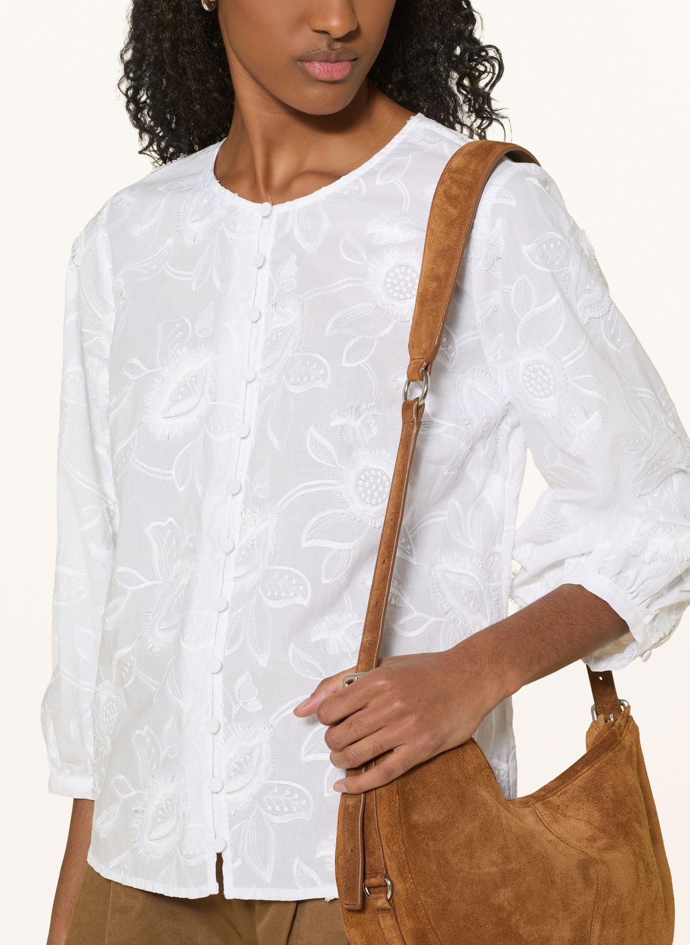 Phase Eight DAISY Blouse with 3/4-length sleeves: WHITE
