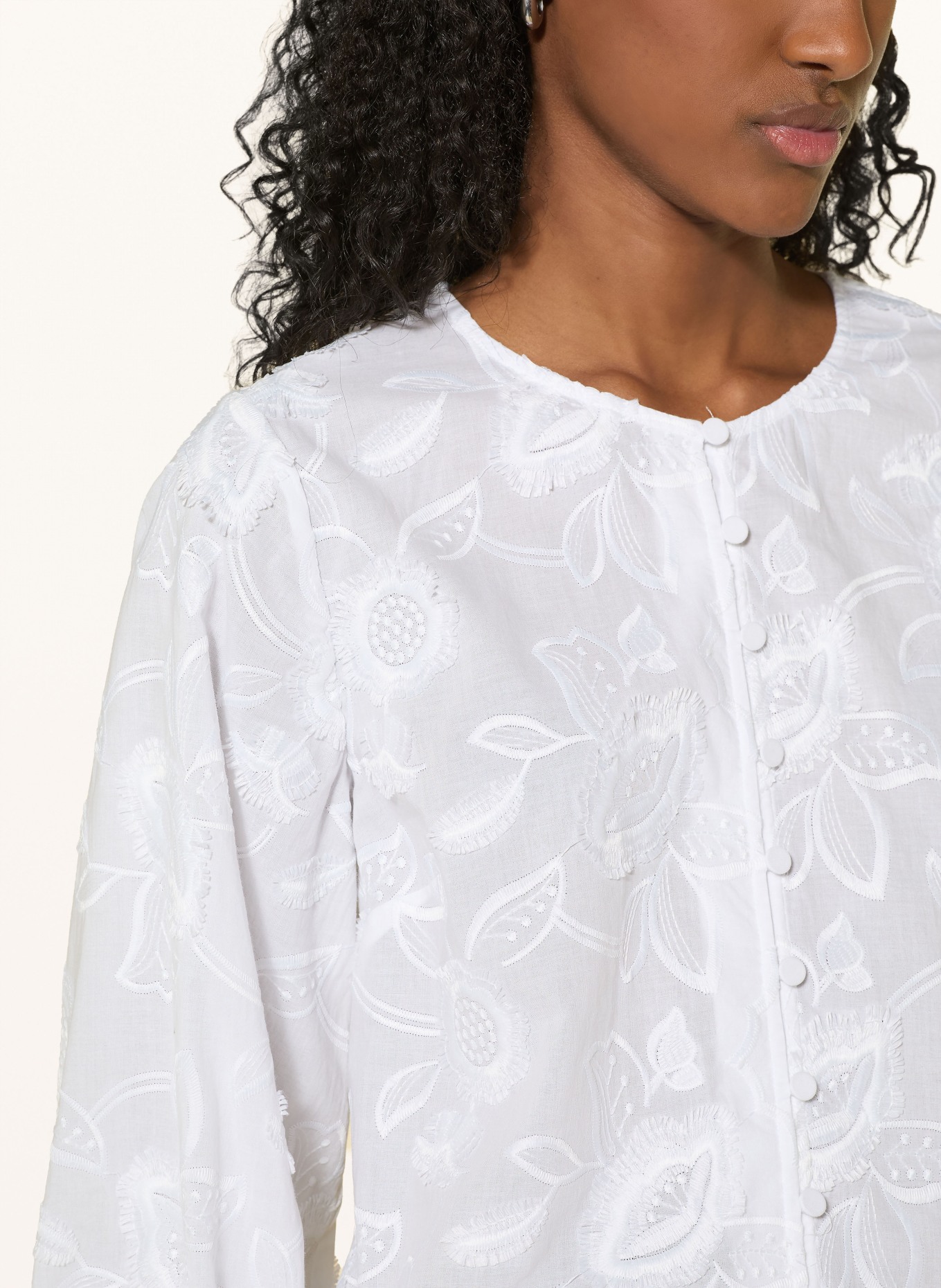 Phase Eight DAISY Blouse with 3/4-length sleeves: WHITE
