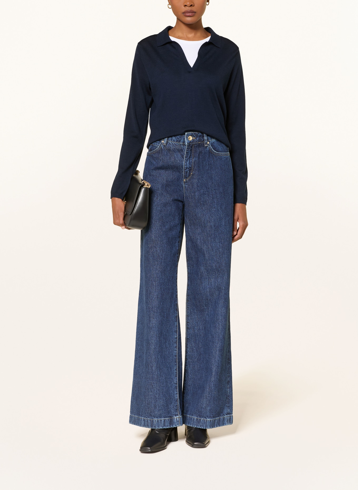 lilienfels Pullover mit Merinowolle: DUNKELBLAU
