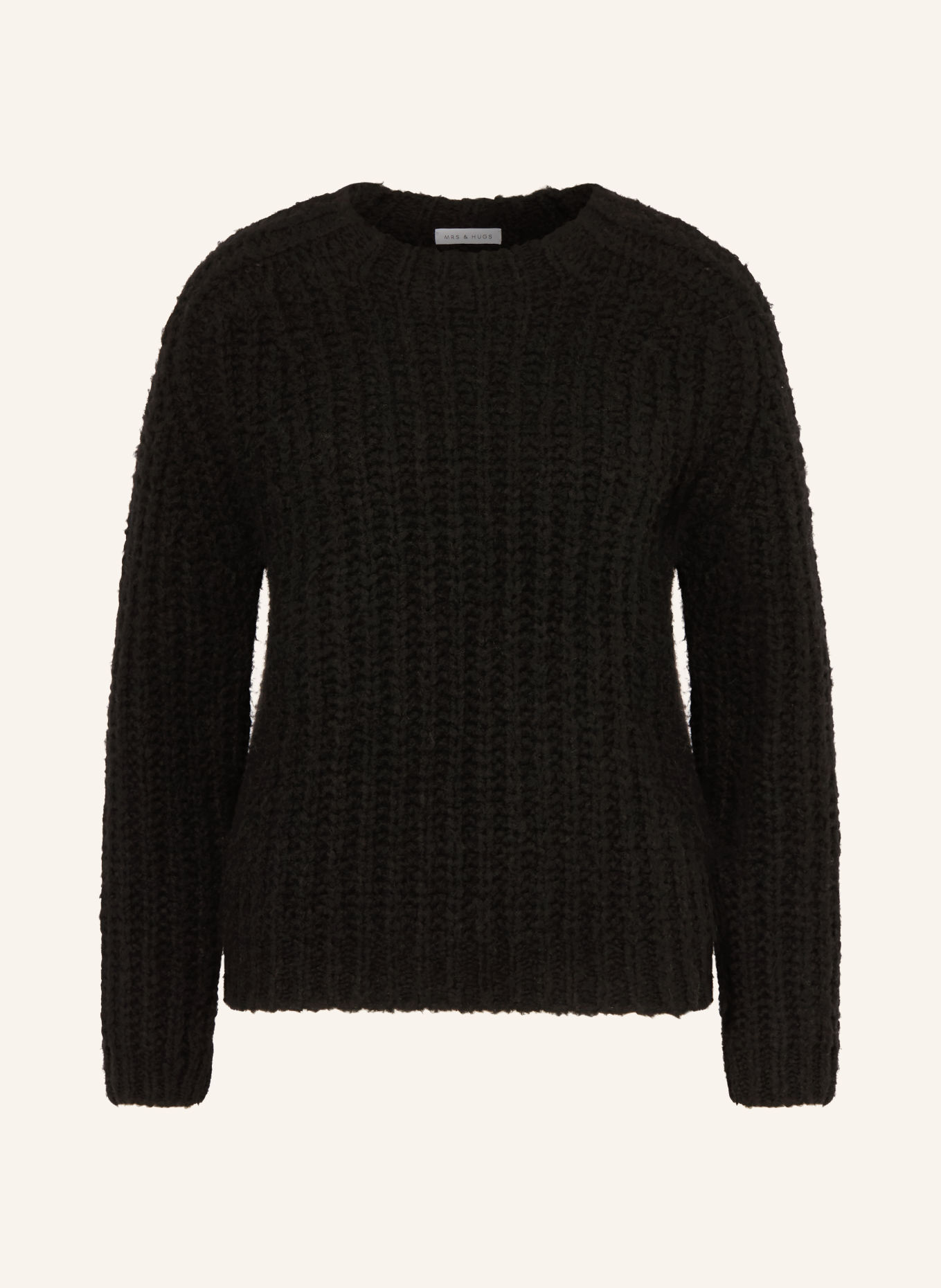 MRS & HUGS Pull en laine mérinos: NOIR