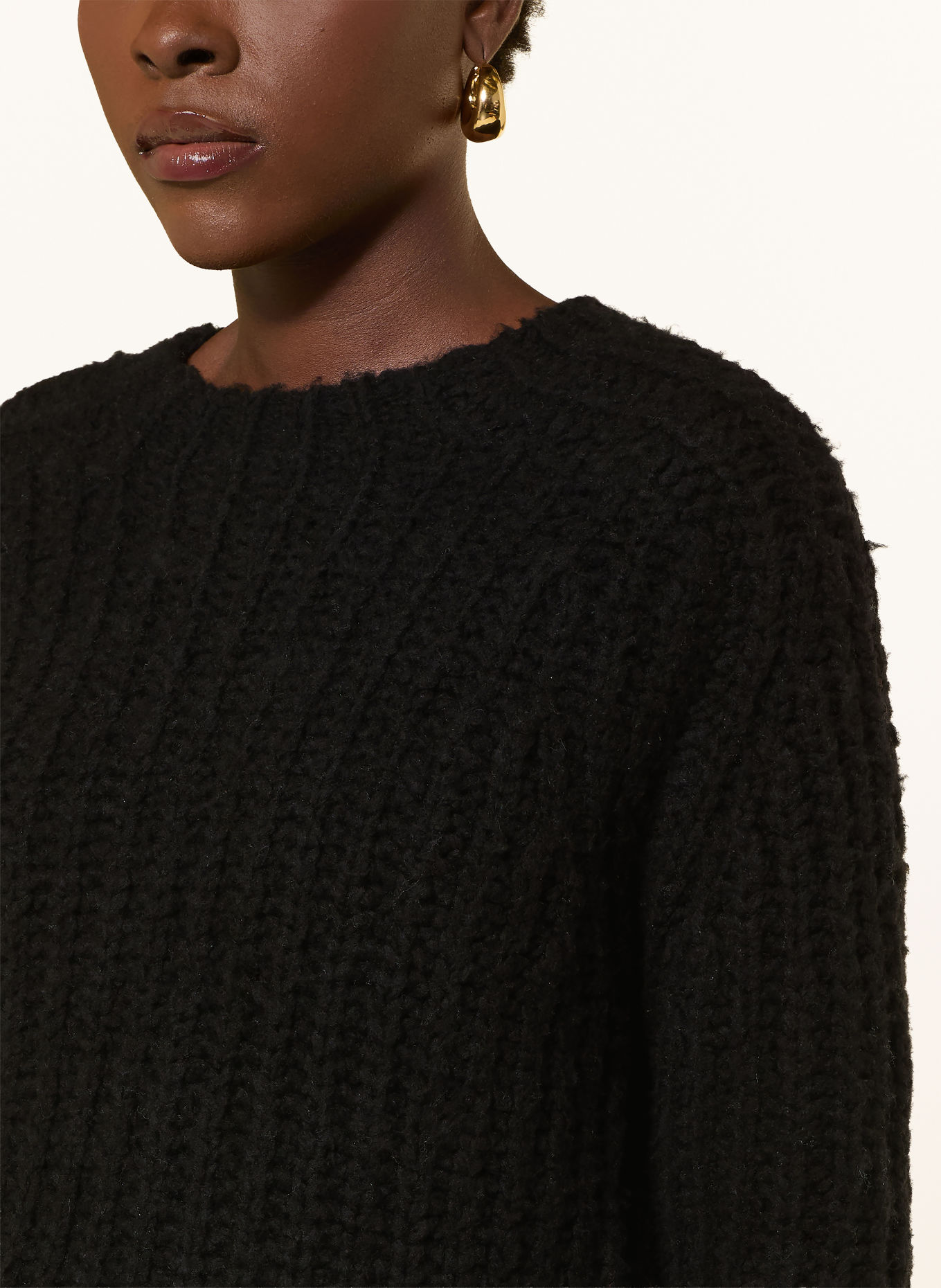 MRS & HUGS Pull en laine mérinos: NOIR