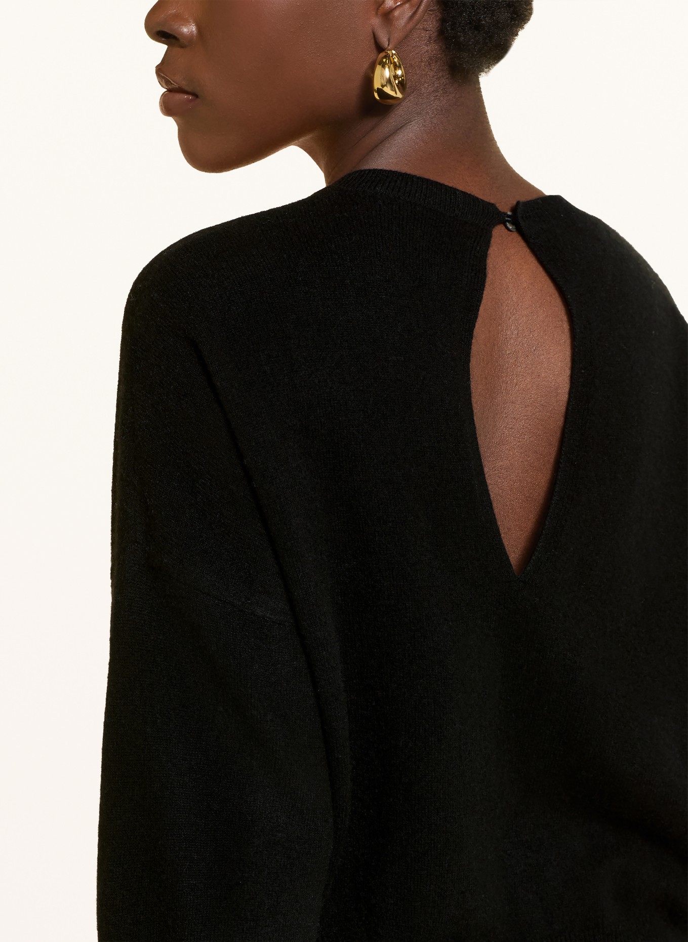 MRS & HUGS Pullover mit Cashmere und 3/4-Arm: SCHWARZ