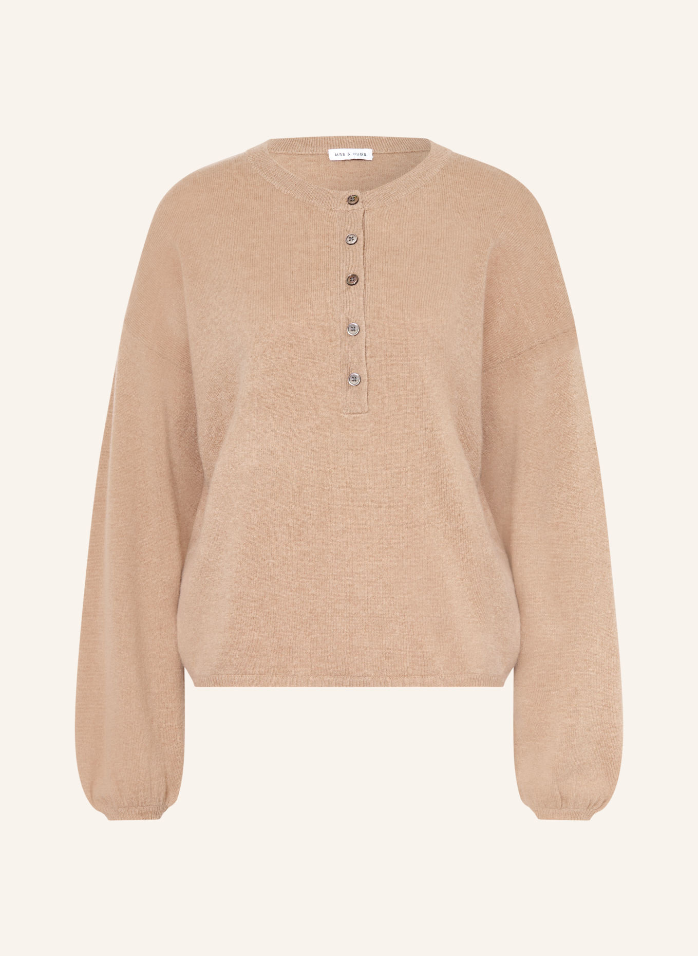 MRS & HUGS Pull en cachemire: BEIGE
