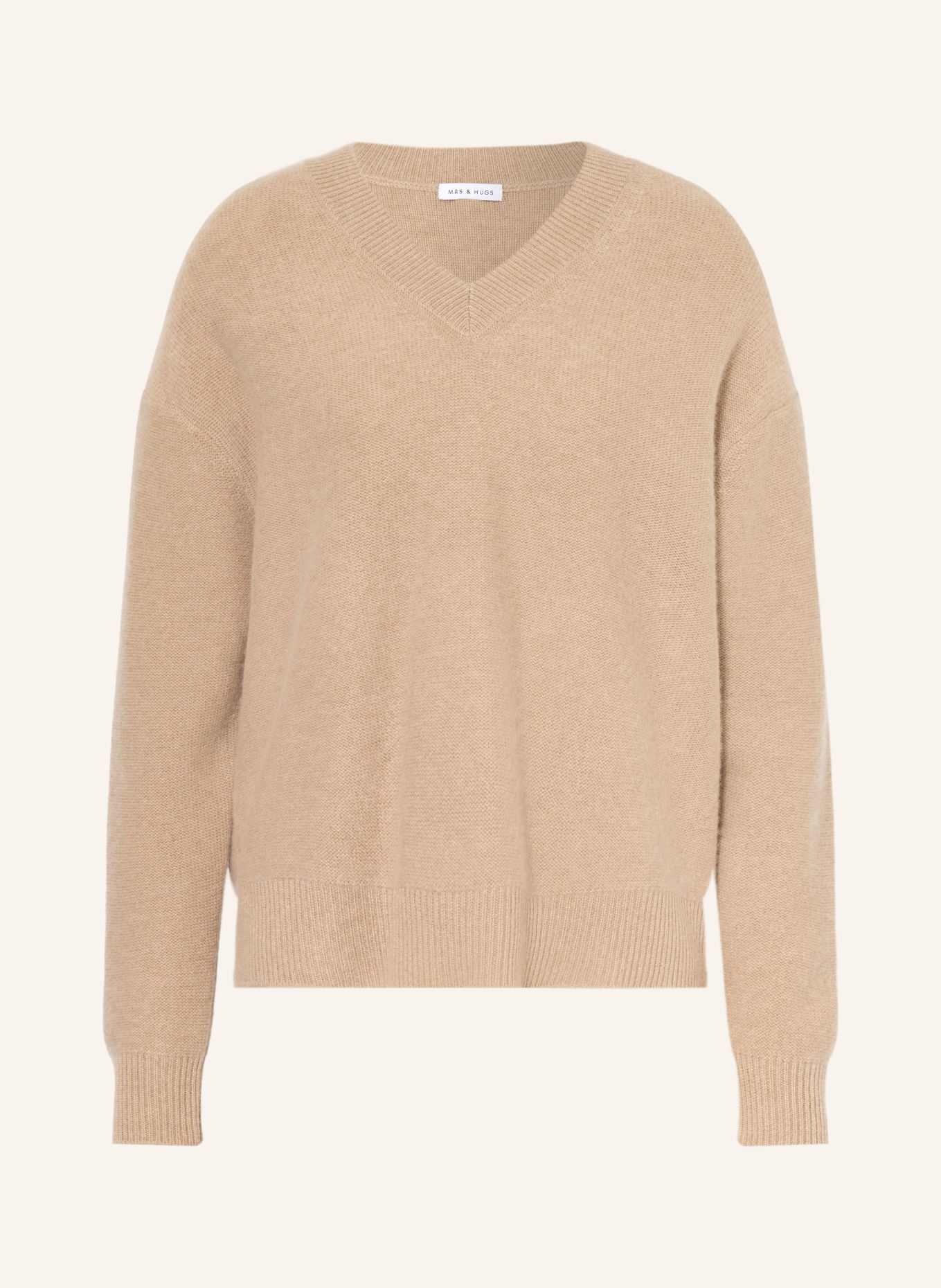 MRS & HUGS Pull en cachemire: BEIGE