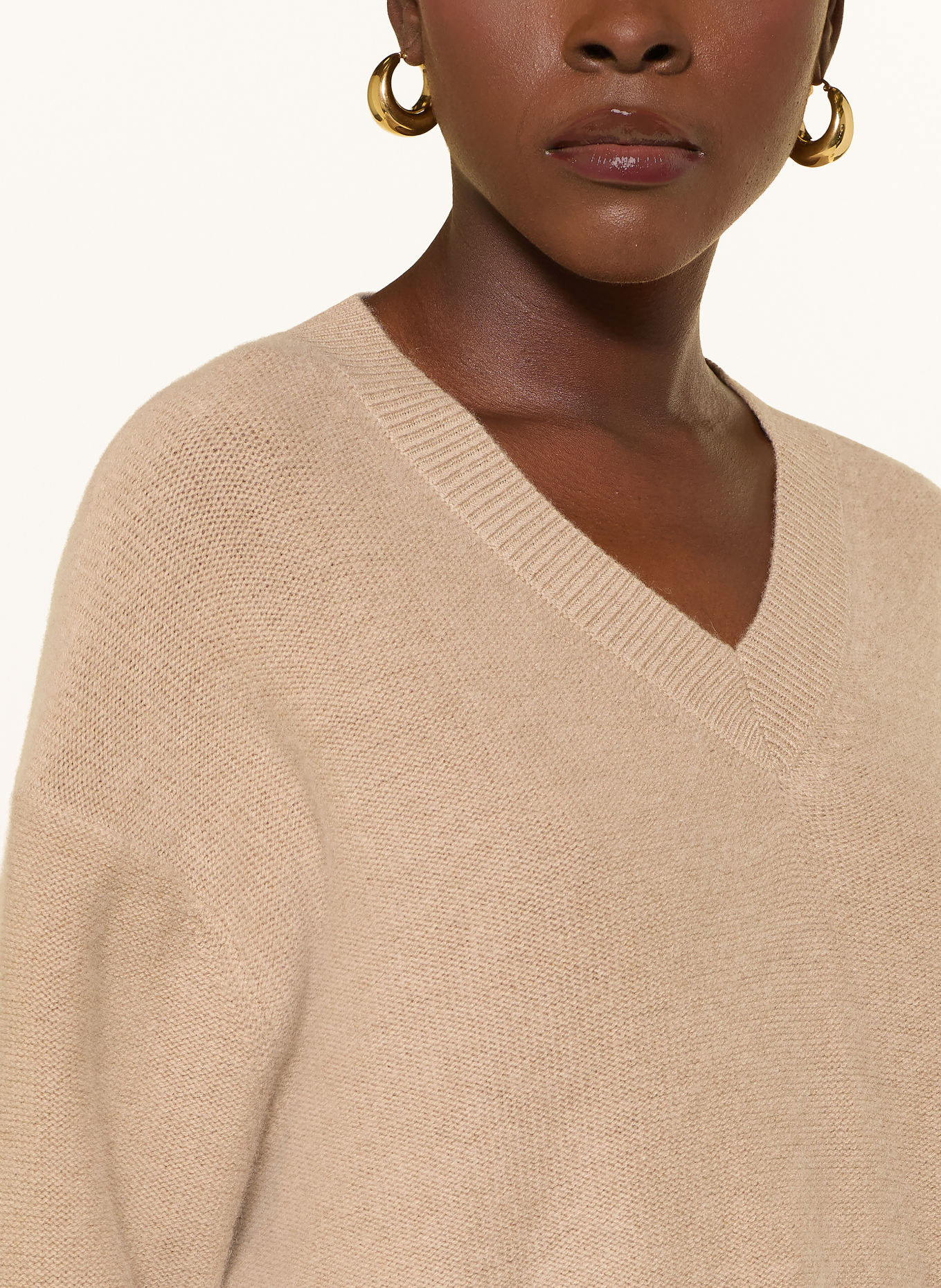 MRS & HUGS Pull en cachemire: BEIGE