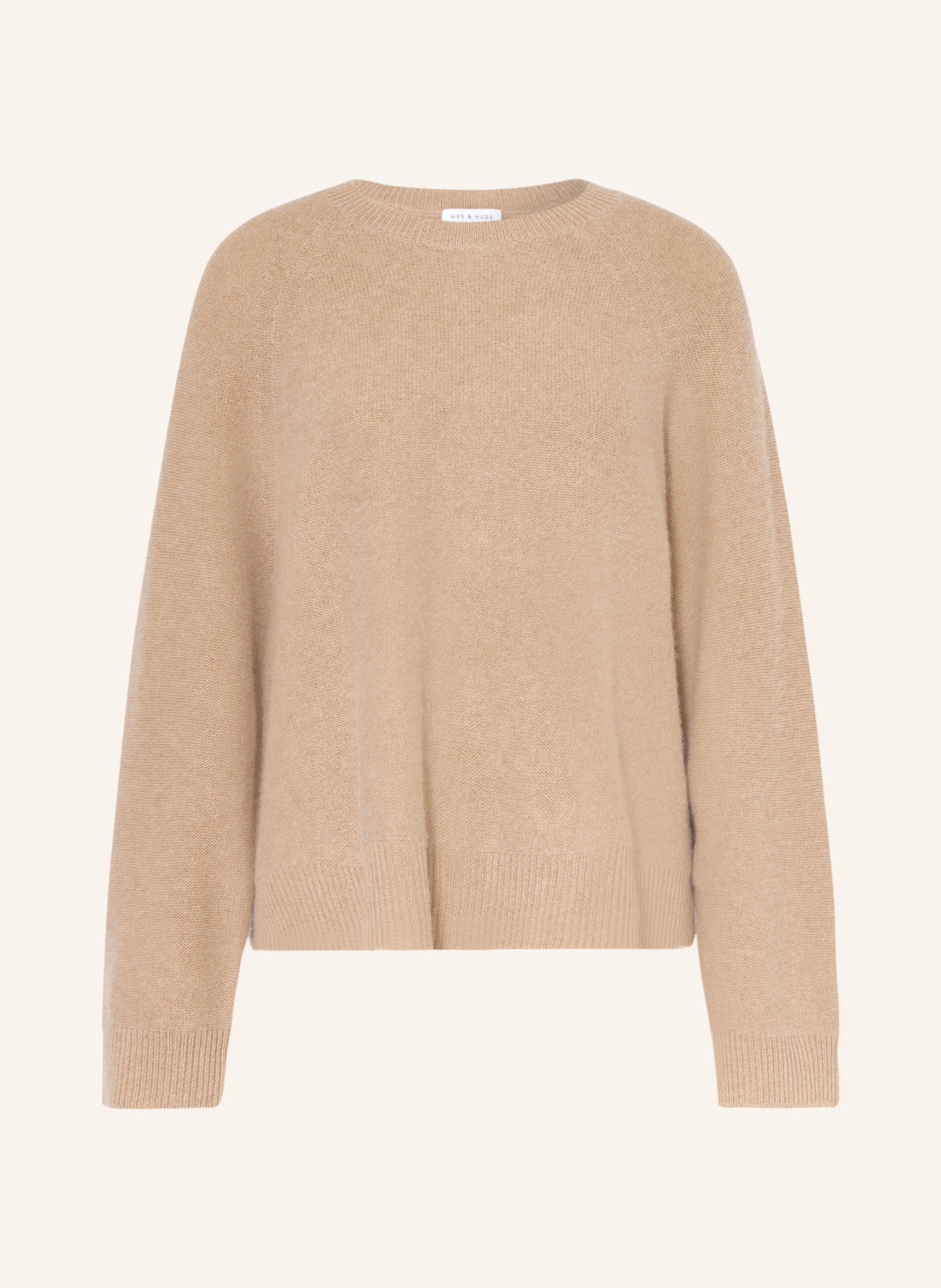 MRS & HUGS Pull oversize en cachemire: BEIGE