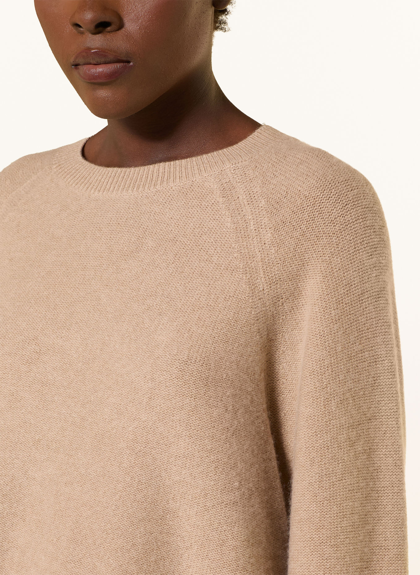 MRS & HUGS Pull oversize en cachemire: BEIGE