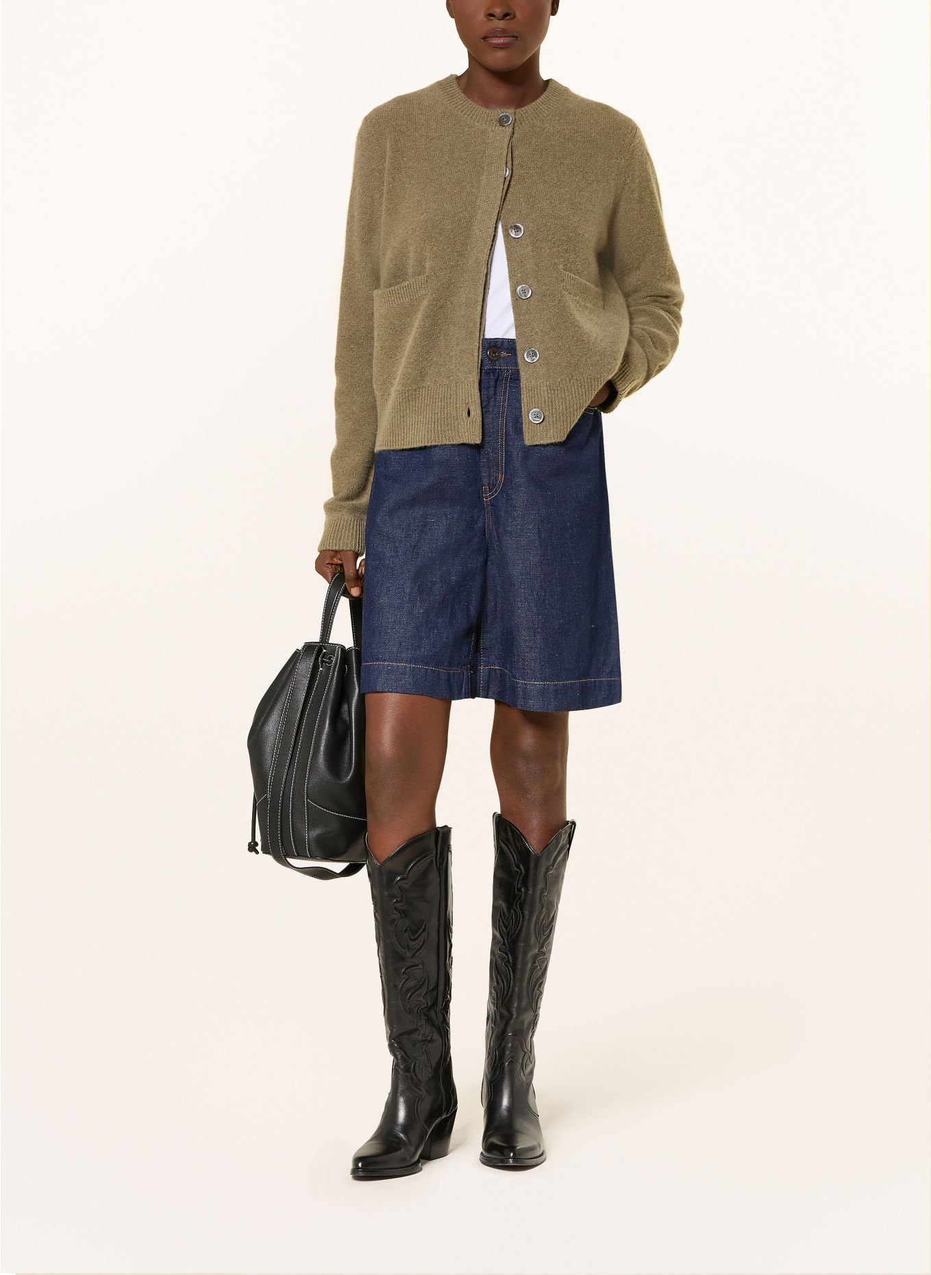 MRS & HUGS Cardigan en cachemire: KAKI