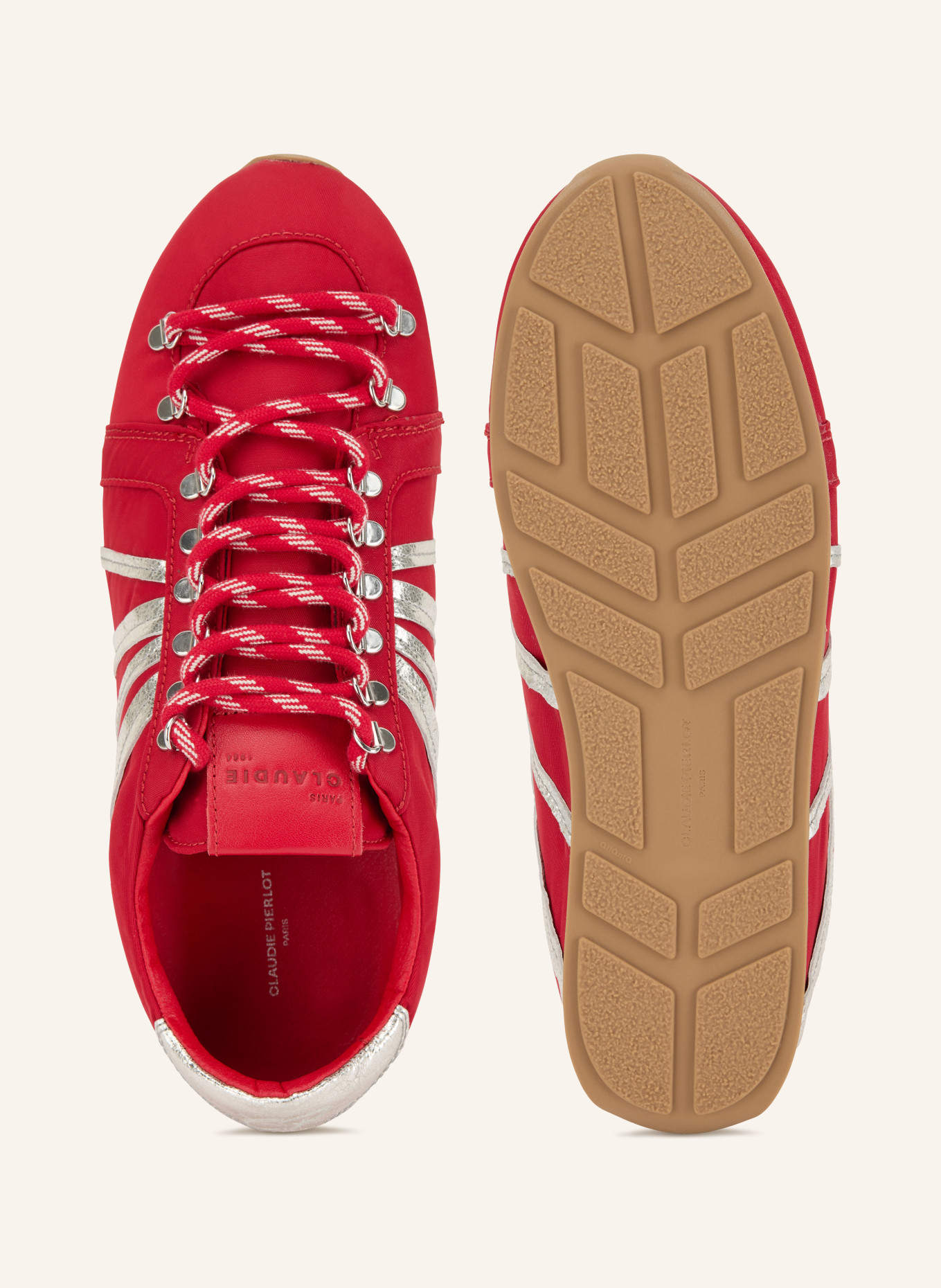 CLAUDIE PIERLOT Sneaker: ROT / SILBER