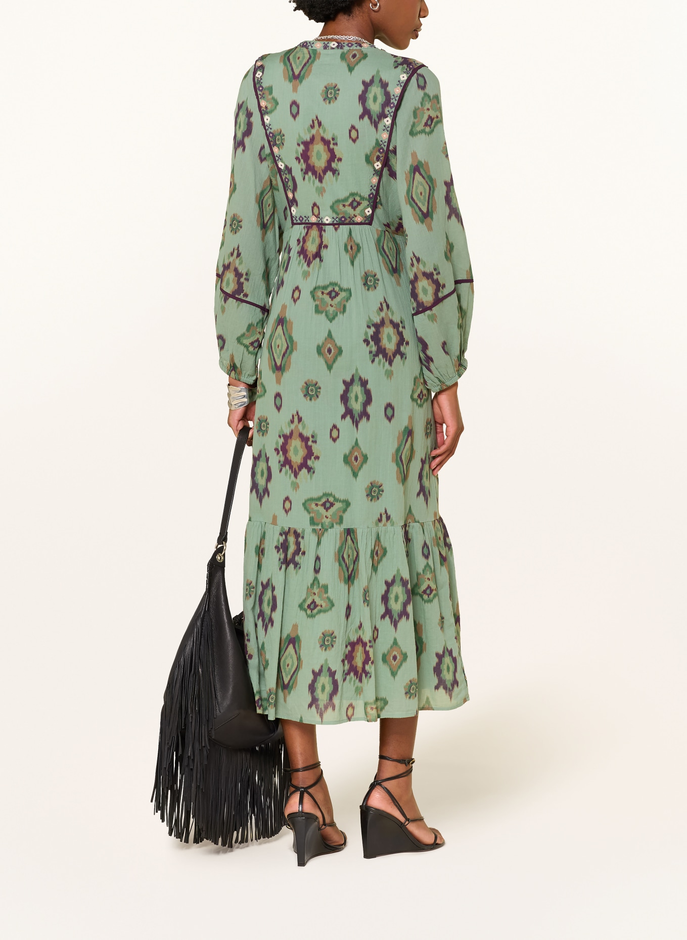 ba&sh OELIA Dress: LIGHT GREEN / PURPLE / GREEN