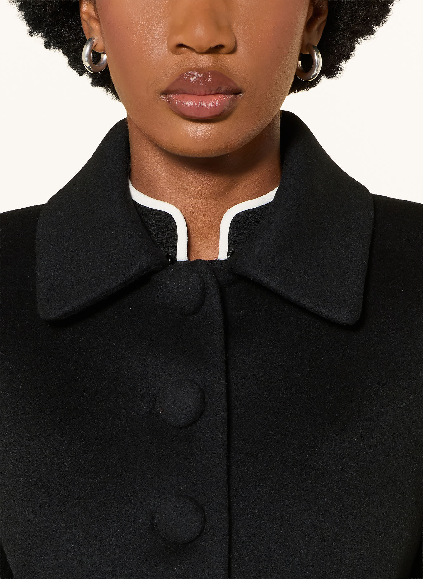 self-portrait Boxy jacket with removable faux fur: BLACK