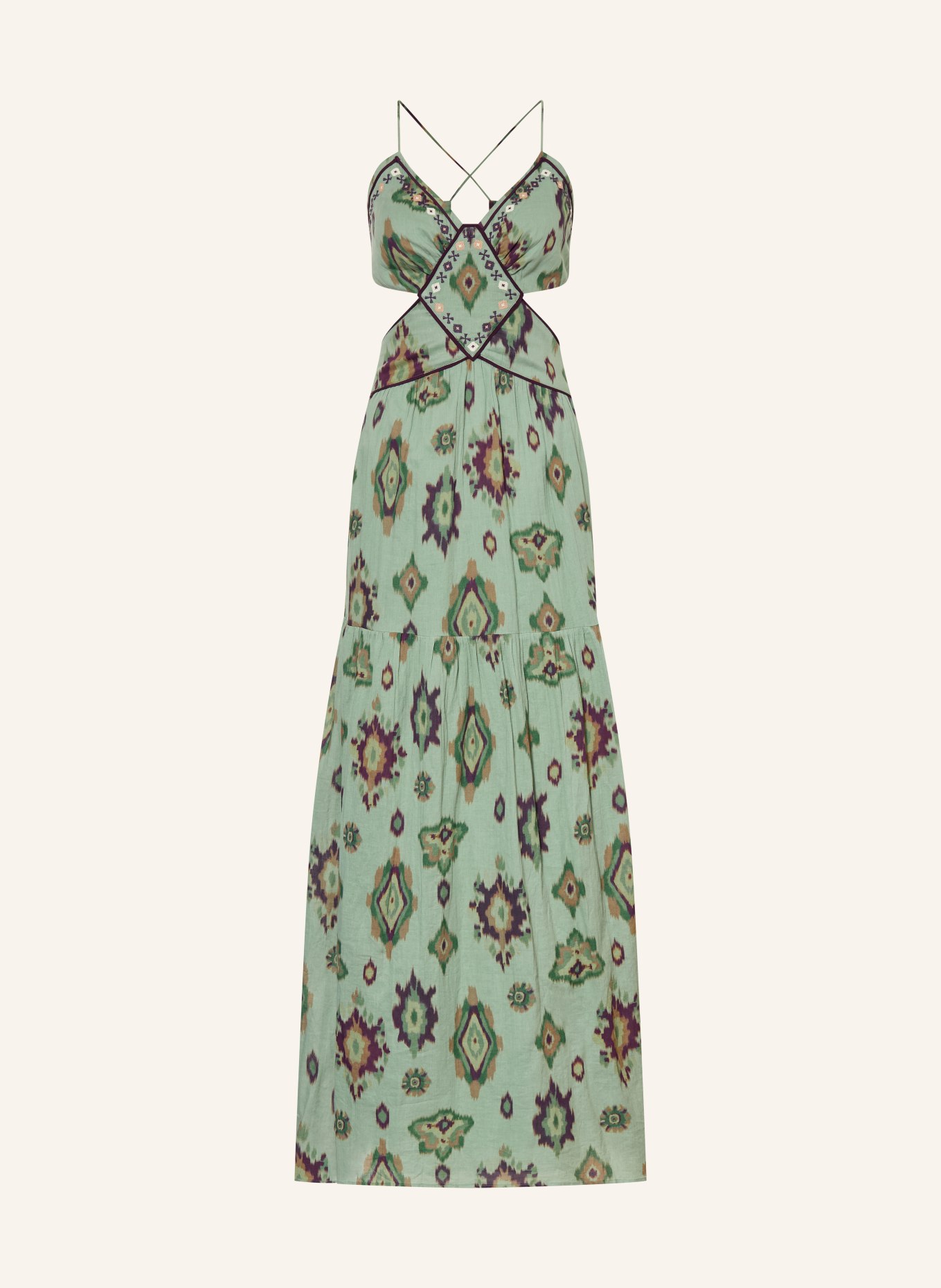 ba&sh Kleid OMELIA: HELLGRÜN / LILA / GRÜN