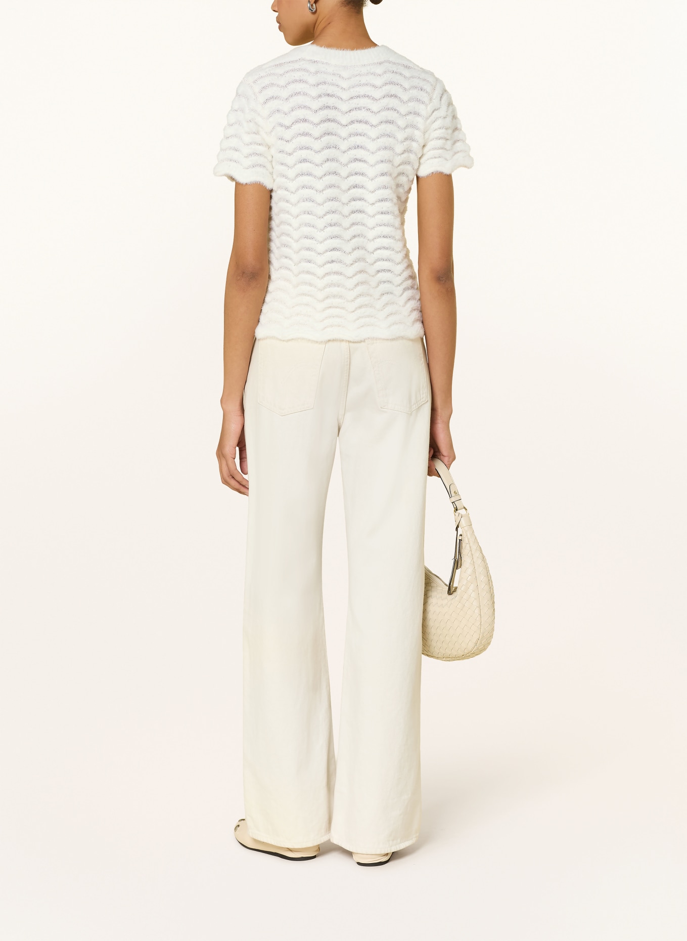 Rich & Royal Strickshirt mit Pailletten: ECRU