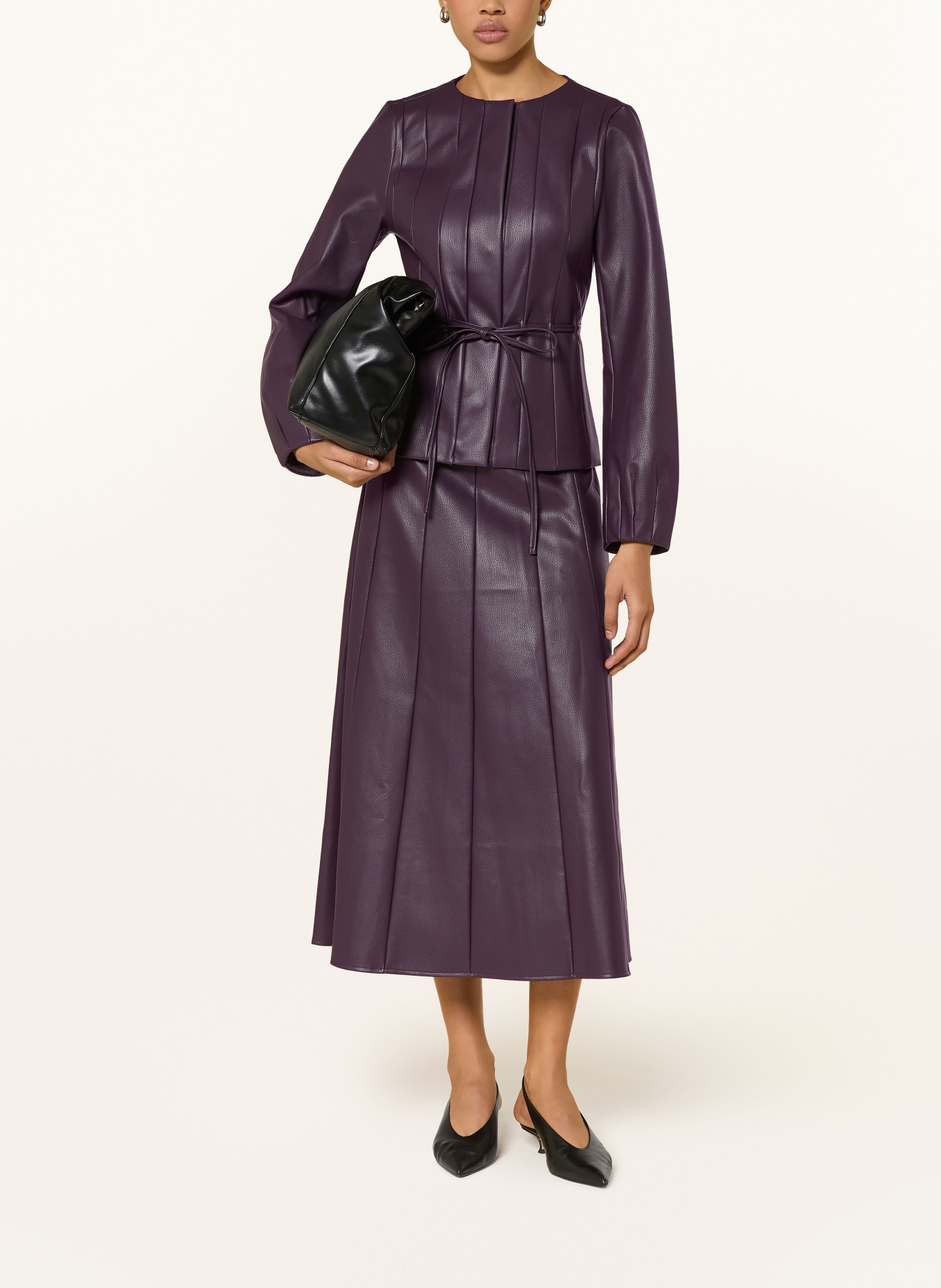 Rich & Royal Leather-look skirt: DARK PURPLE