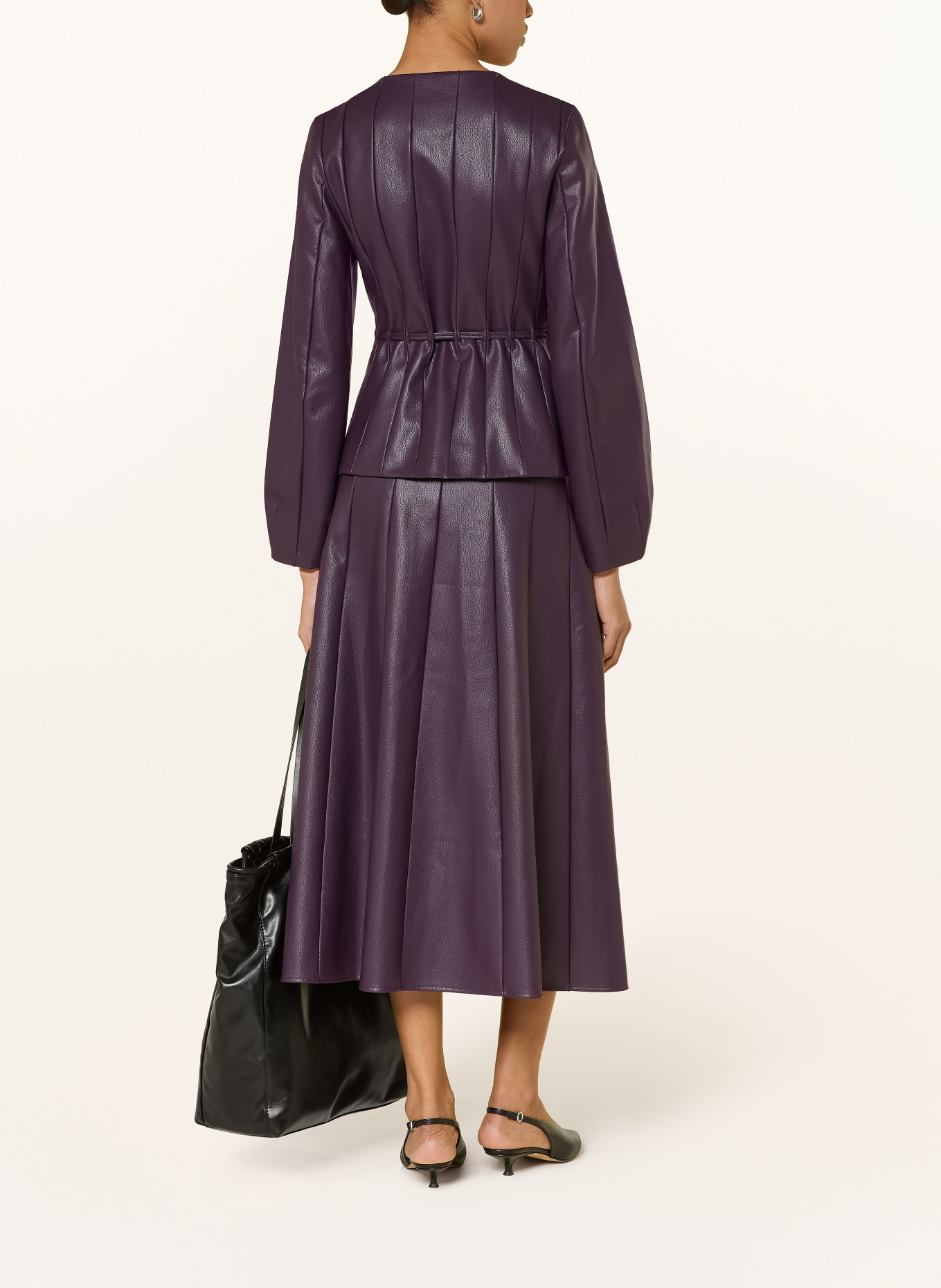 Rich & Royal Leather-look skirt: DARK PURPLE