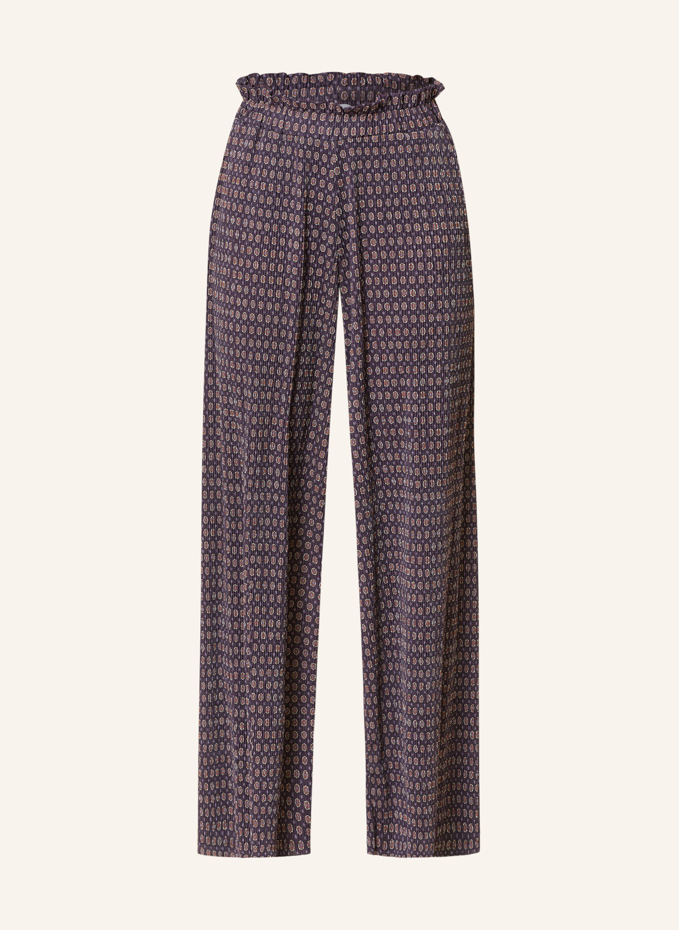 Rich & Royal Marlene pants: DARK PURPLE / ECRU / DARK ORANGE