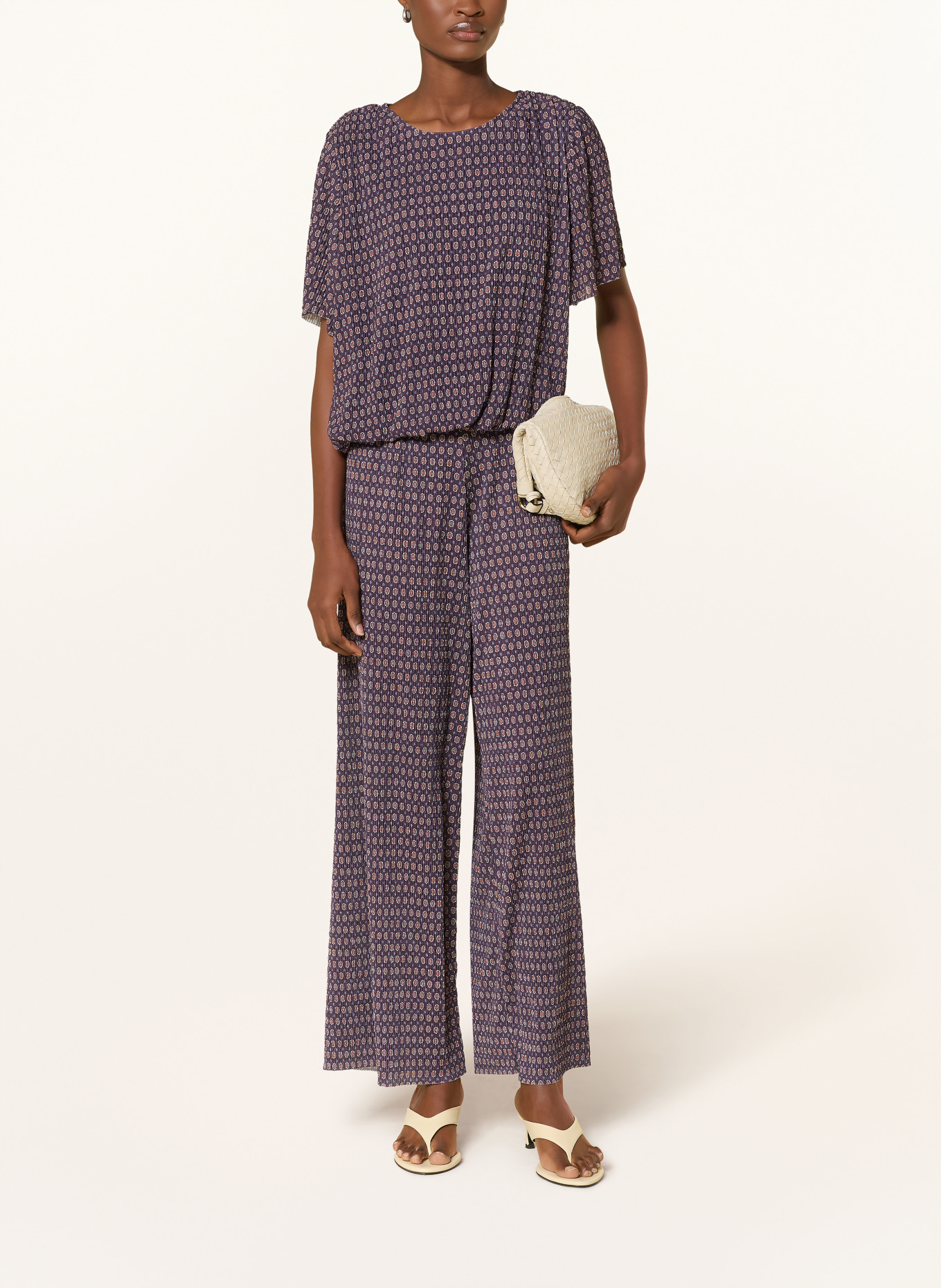 Rich & Royal Marlene pants: DARK PURPLE / ECRU / DARK ORANGE