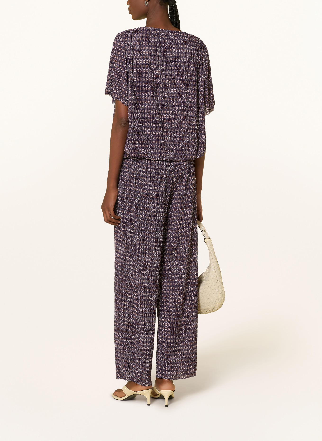 Rich & Royal Marlene pants: DARK PURPLE / ECRU / DARK ORANGE