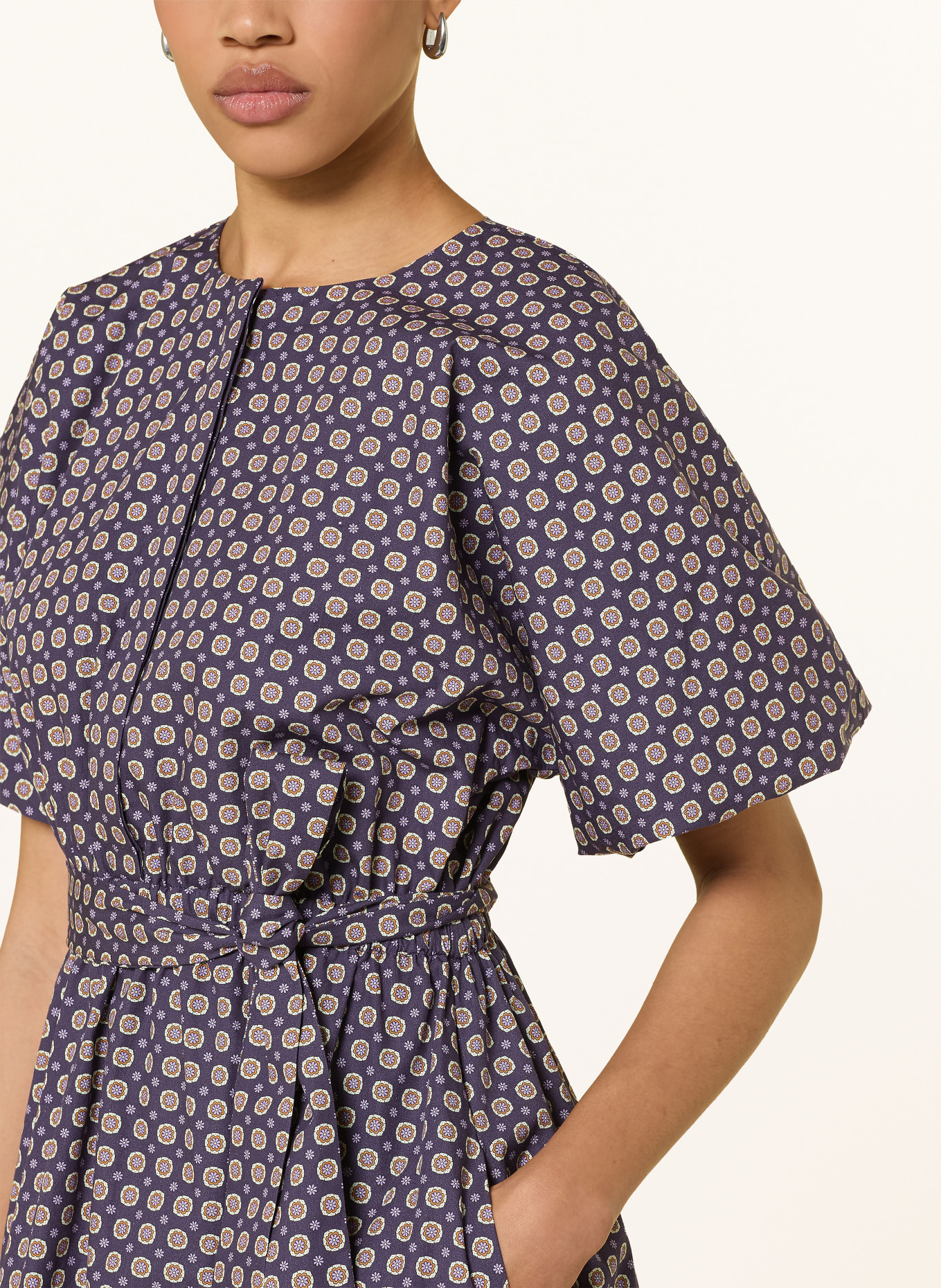 Rich & Royal Kleid: DUNKELLILA / ECRU / DUNKELORANGE