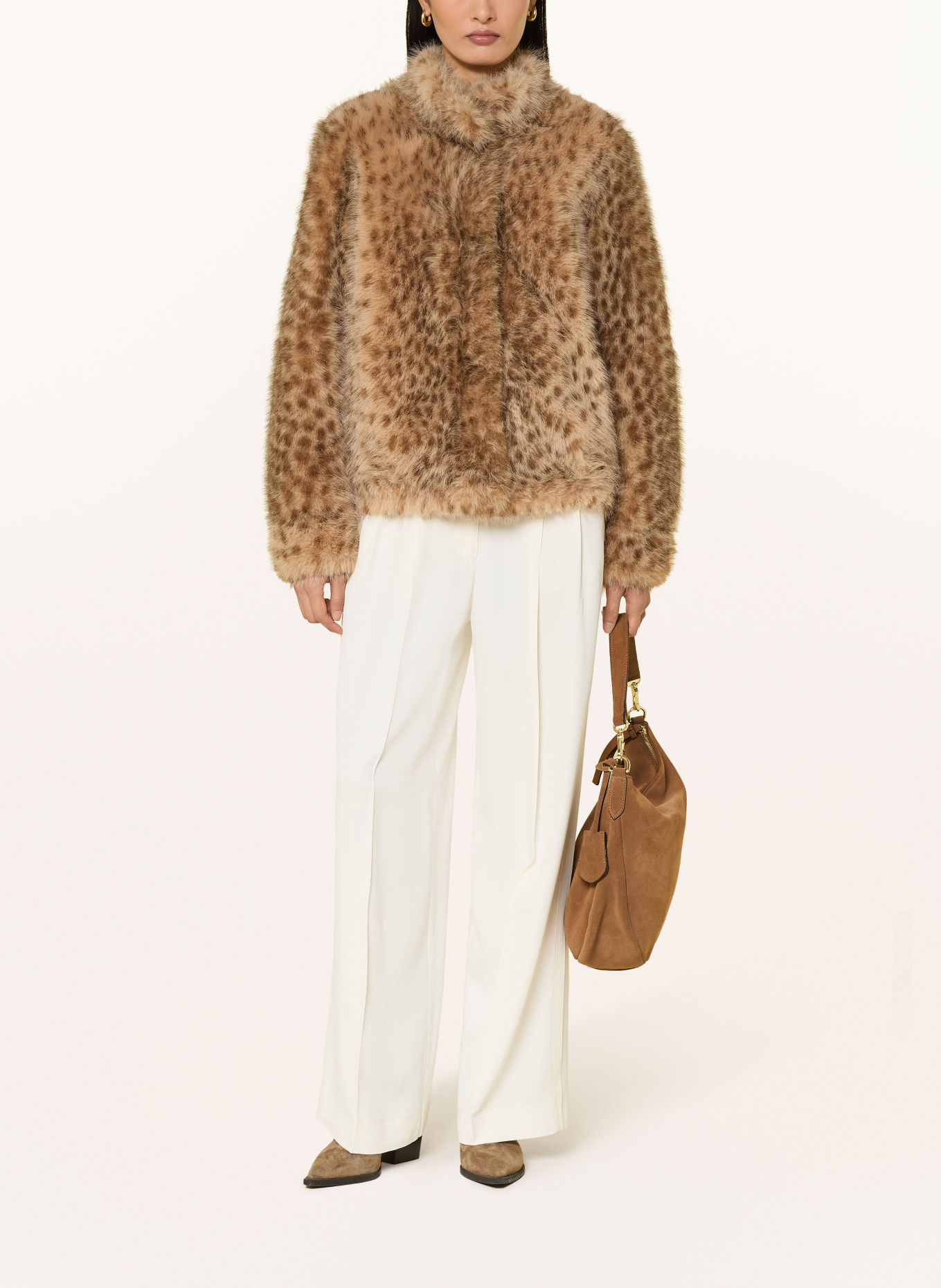 Rich & Royal Kunstfell-Jacke: HELLBRAUN / BEIGE