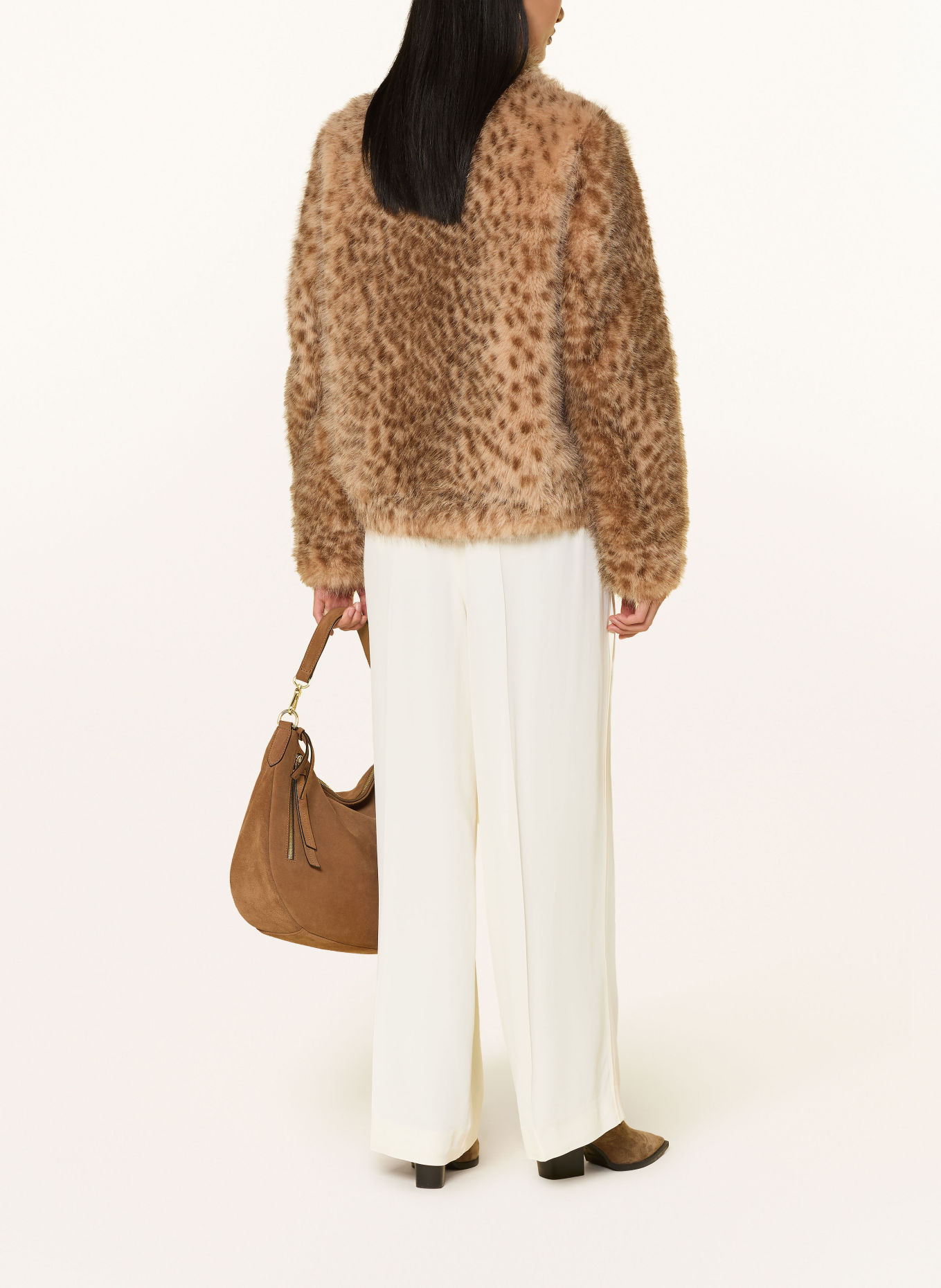 Rich & Royal Kunstfell-Jacke: HELLBRAUN / BEIGE