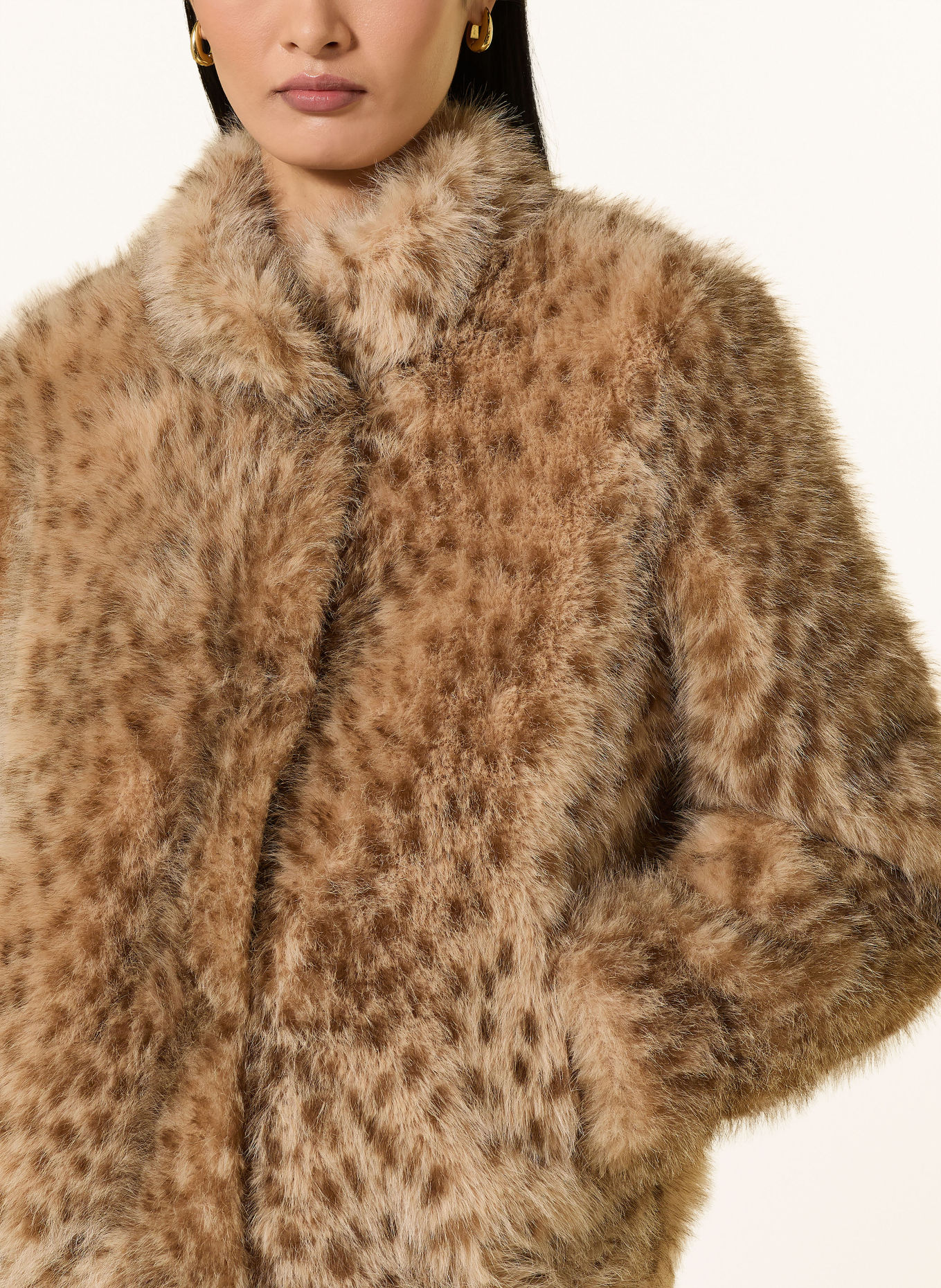 Rich & Royal Kunstfell-Jacke: HELLBRAUN / BEIGE