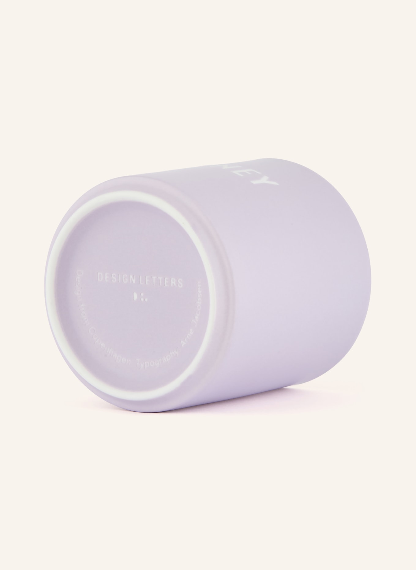 DESIGN LETTERS Becher: HELLLILA / WEISS