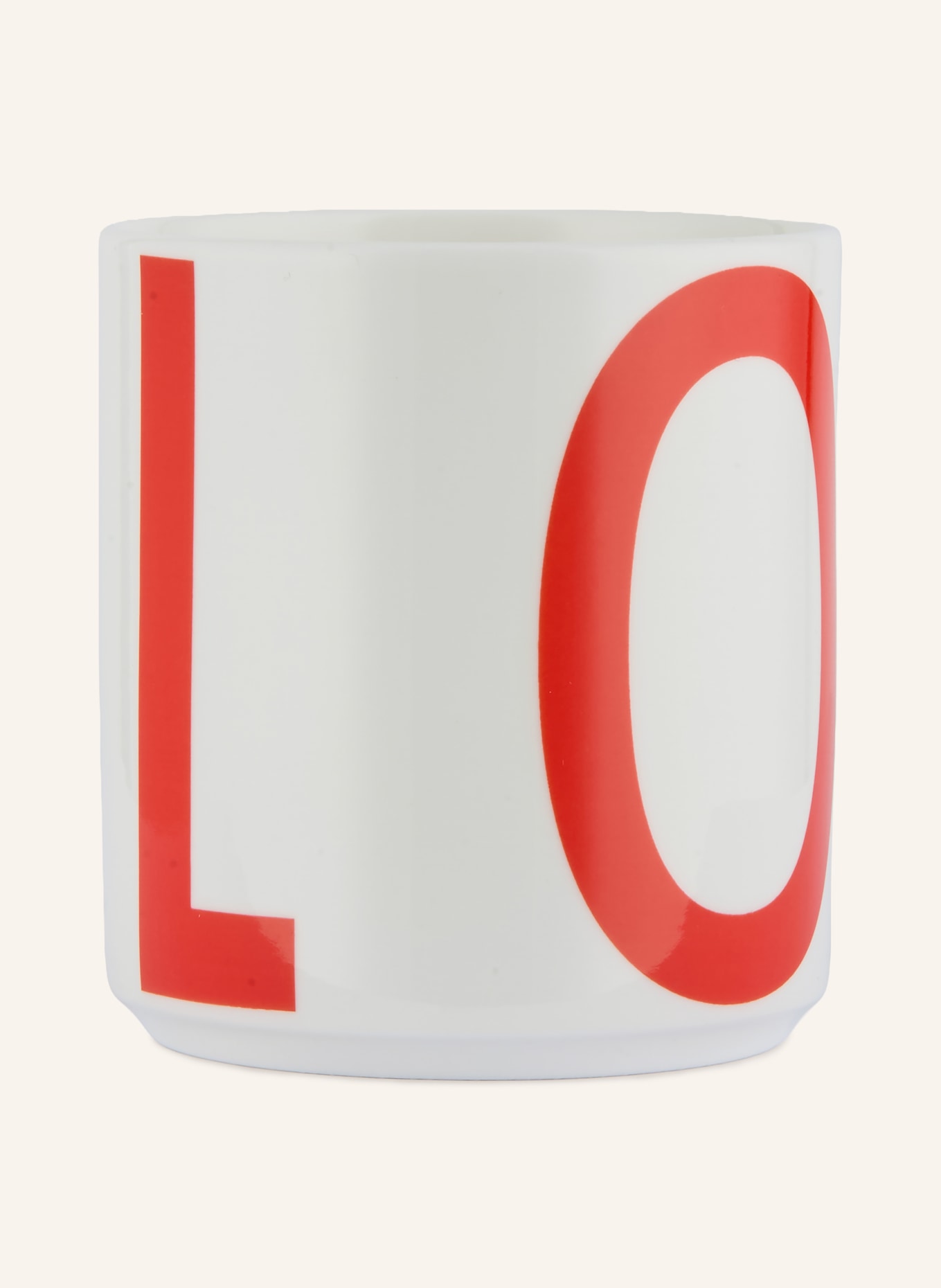 DESIGN LETTERS Becher: WEISS / NEONROT