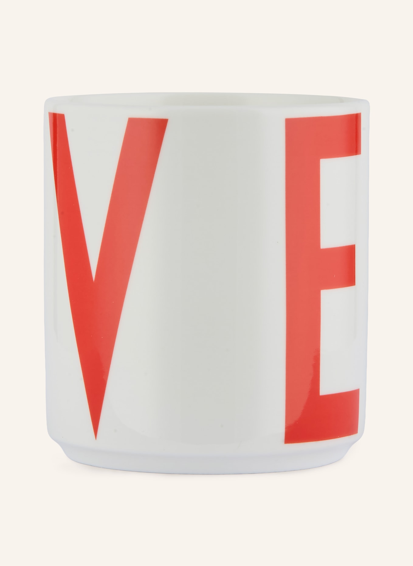 DESIGN LETTERS Becher: WEISS / NEONROT