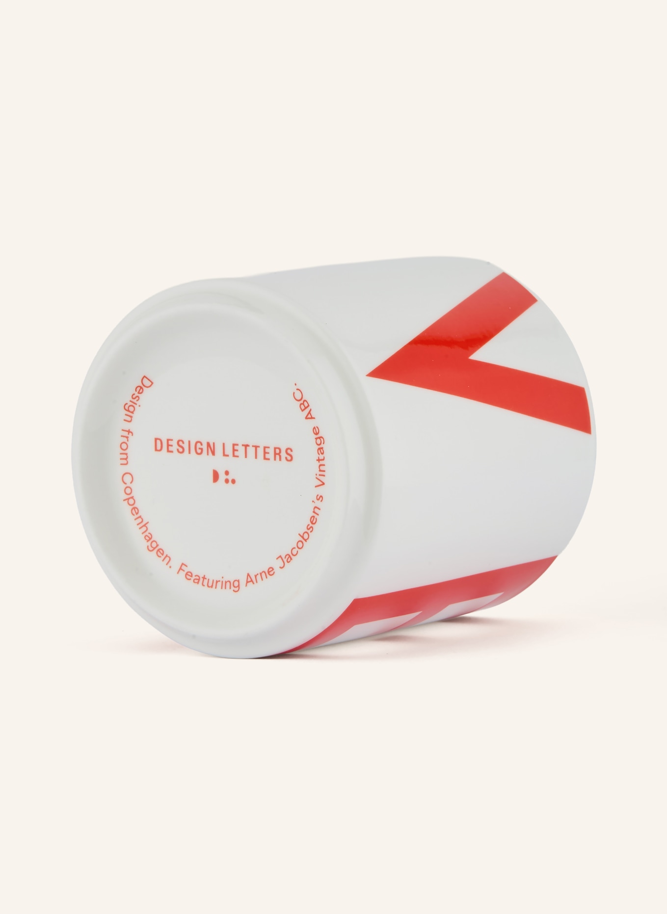 DESIGN LETTERS Becher: WEISS / NEONROT