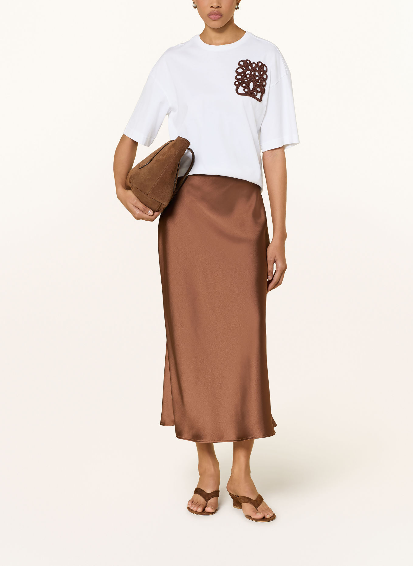 Rich & Royal T-shirt: WHITE / DARK BROWN