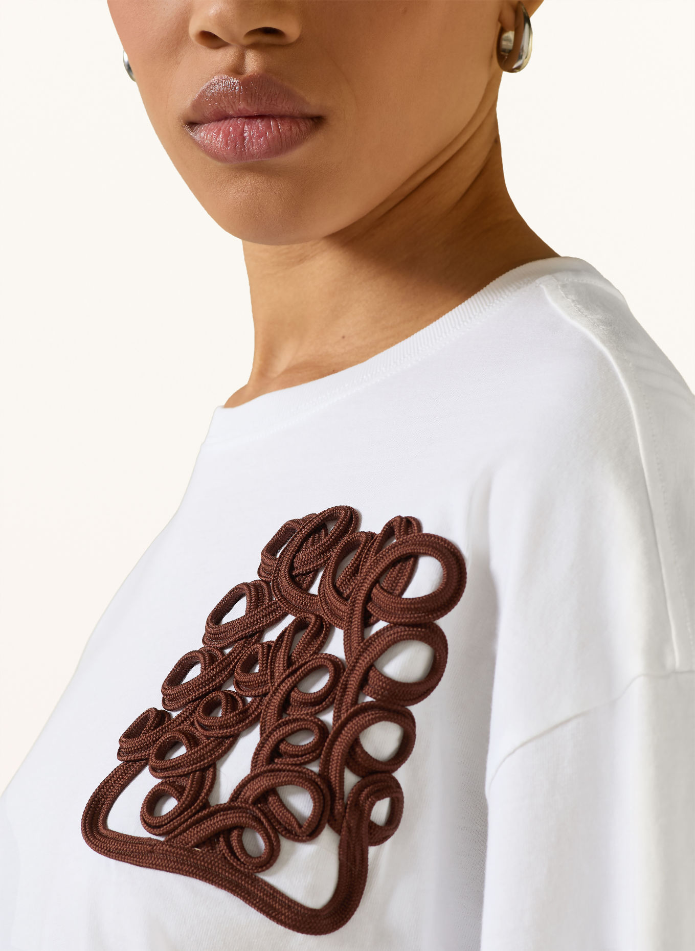 Rich & Royal T-shirt: WHITE / DARK BROWN