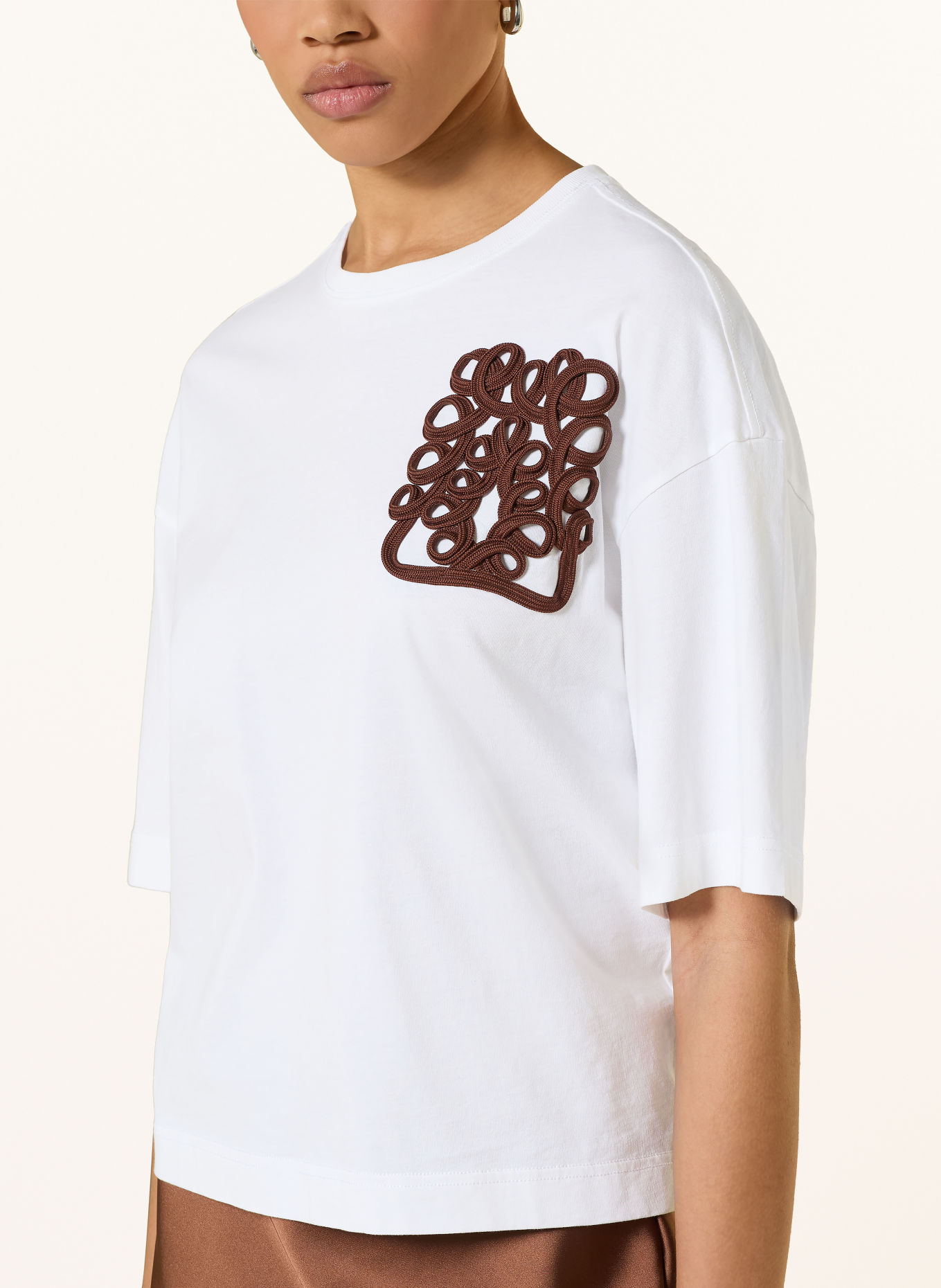 Rich & Royal T-shirt: WHITE / DARK BROWN