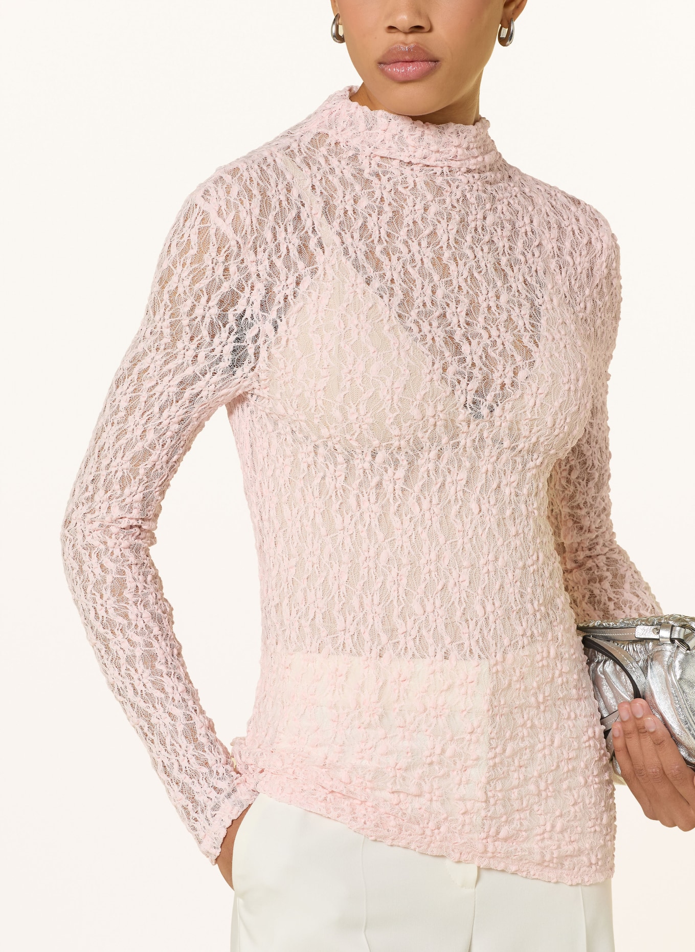 Rich & Royal T-shirt met lange mouwen van kant: ROSE CLAIR