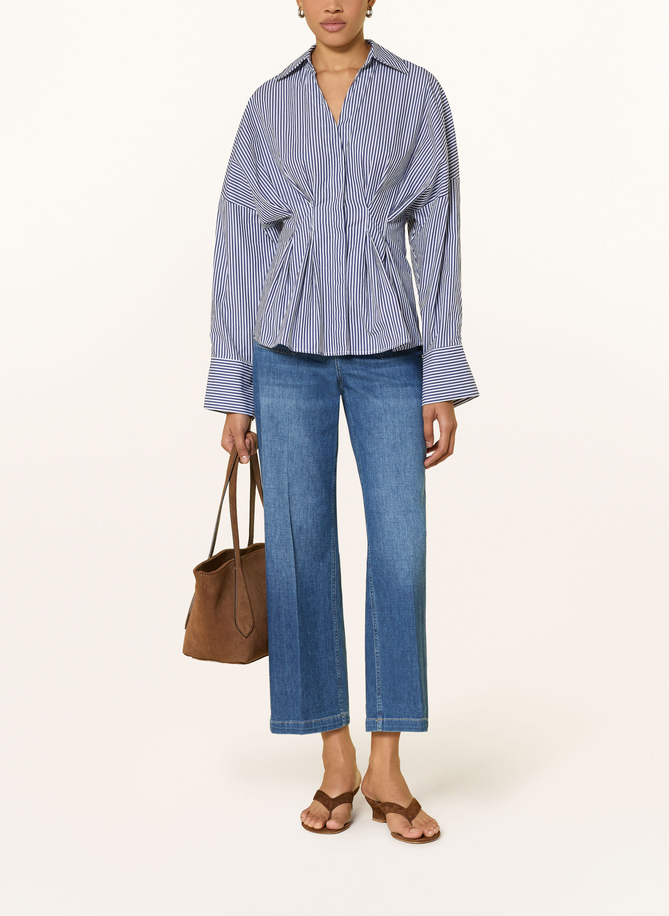 Rich & Royal Blouse: DARK BLUE / WHITE