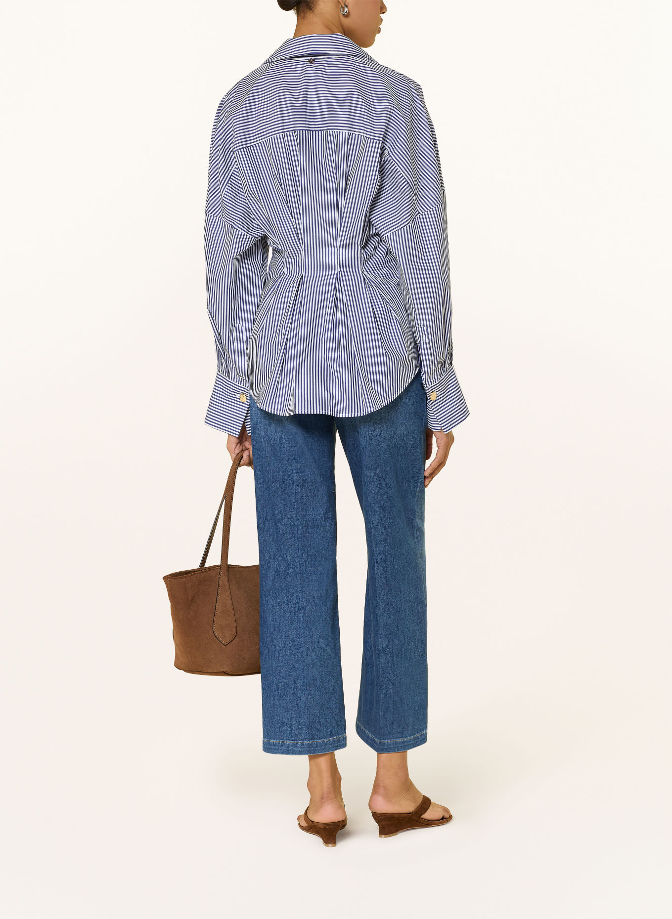 Rich & Royal Blouse: DARK BLUE / WHITE