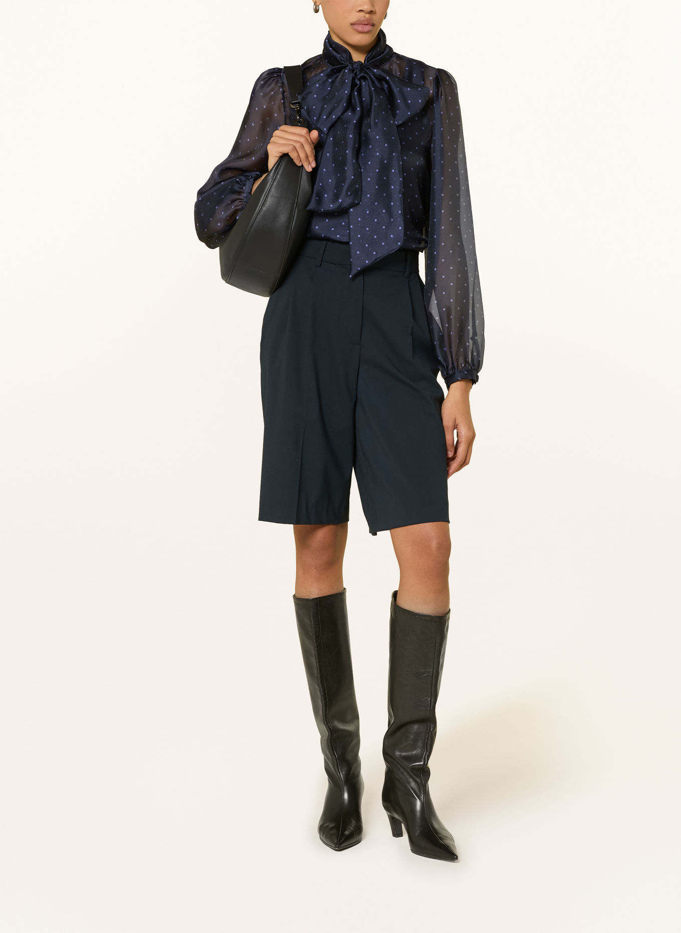 Rich & Royal Schluppenbluse: DUNKELBLAU / BLAU