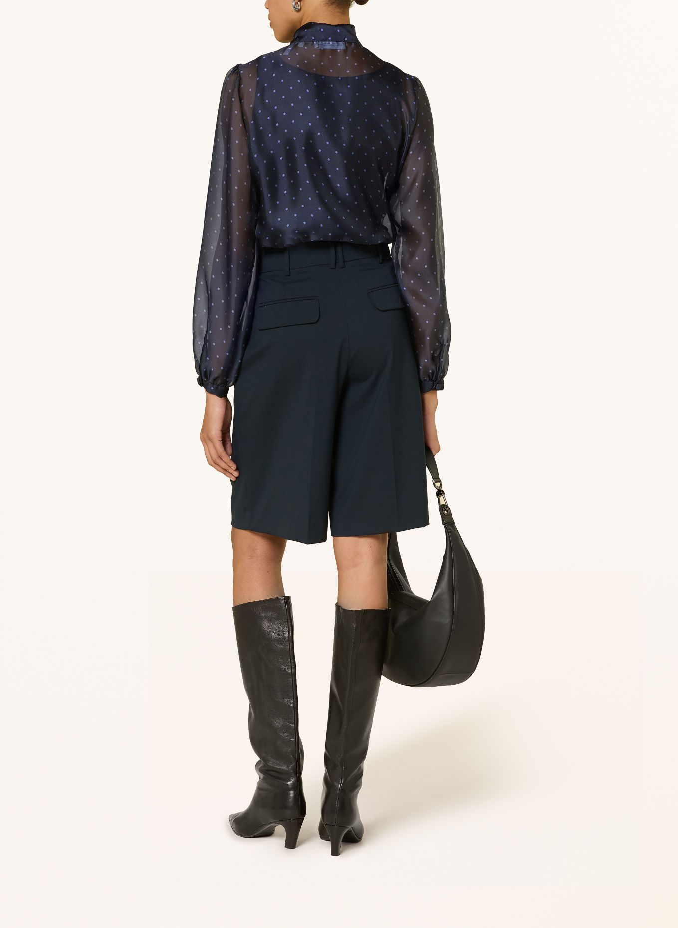 Rich & Royal Schluppenbluse: DUNKELBLAU / BLAU