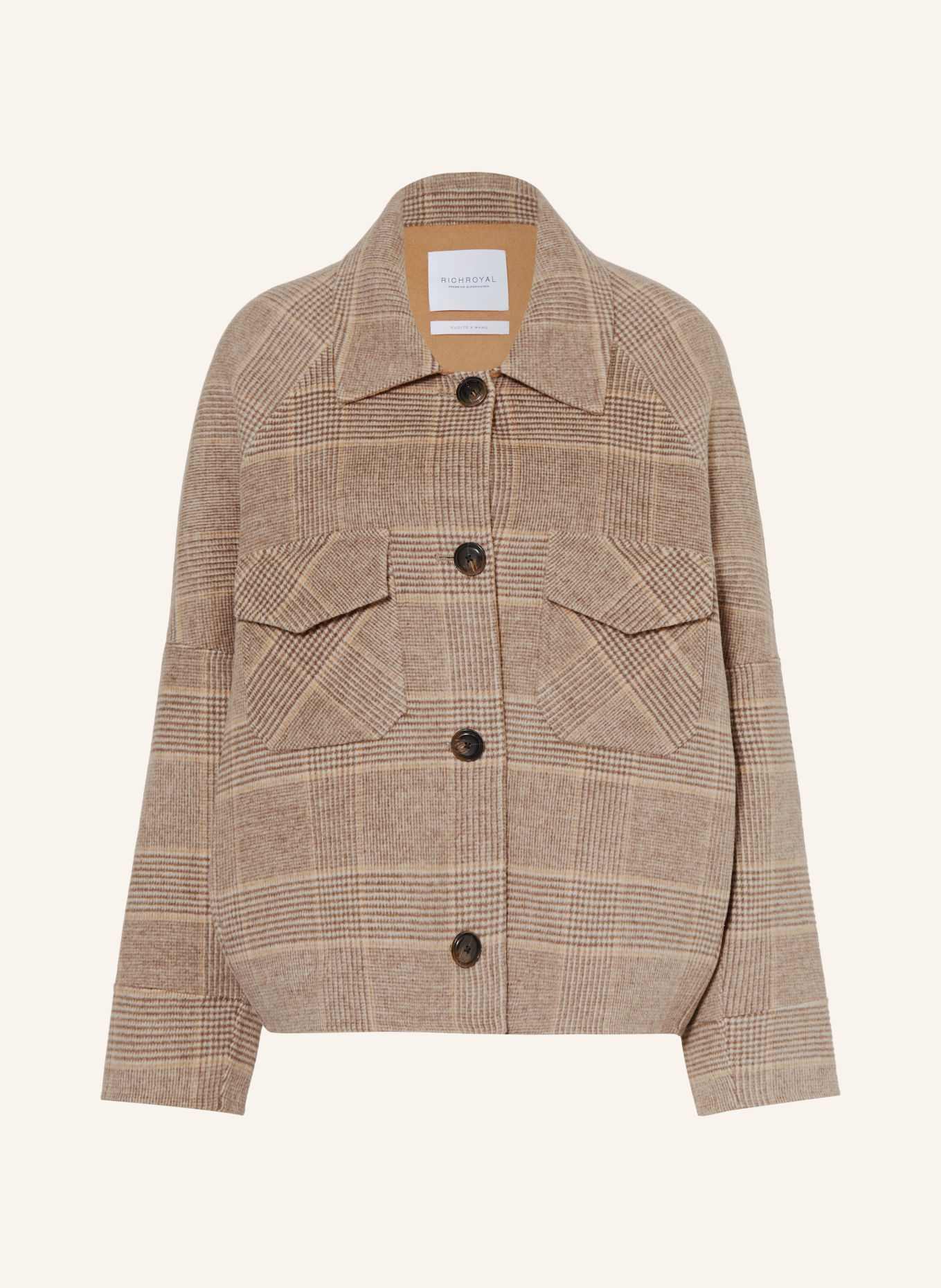 Rich & Royal Boxy jacket: BROWN / CAMEL / CREAM