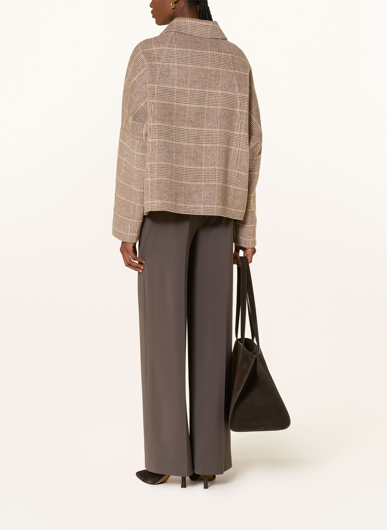 Rich & Royal Boxy jacket: BROWN / CAMEL / CREAM