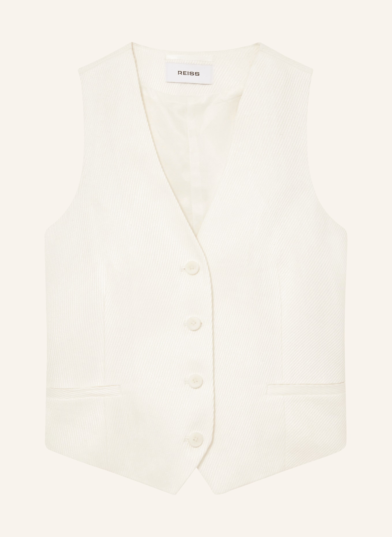 REISS ALYX linen blazer vest: WHITE