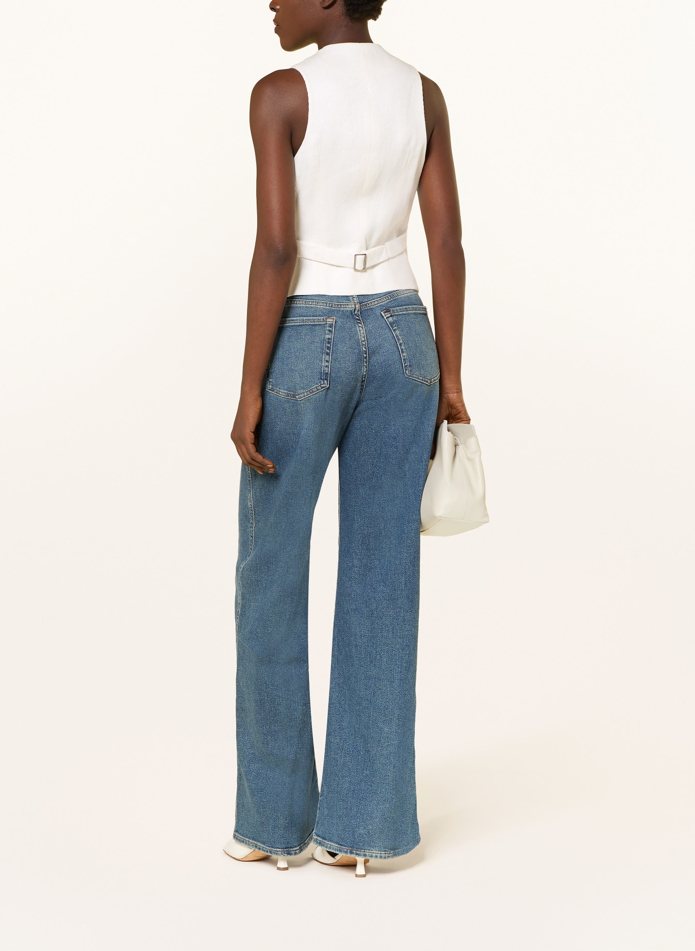 REISS ALYX linen blazer vest: WHITE