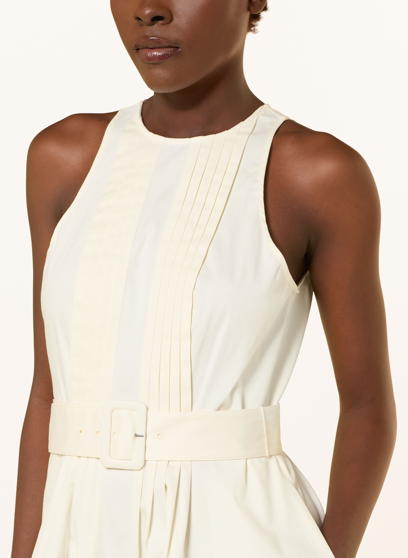 REISS SARA Dress: ECRU / BROWN / DARK PURPLE