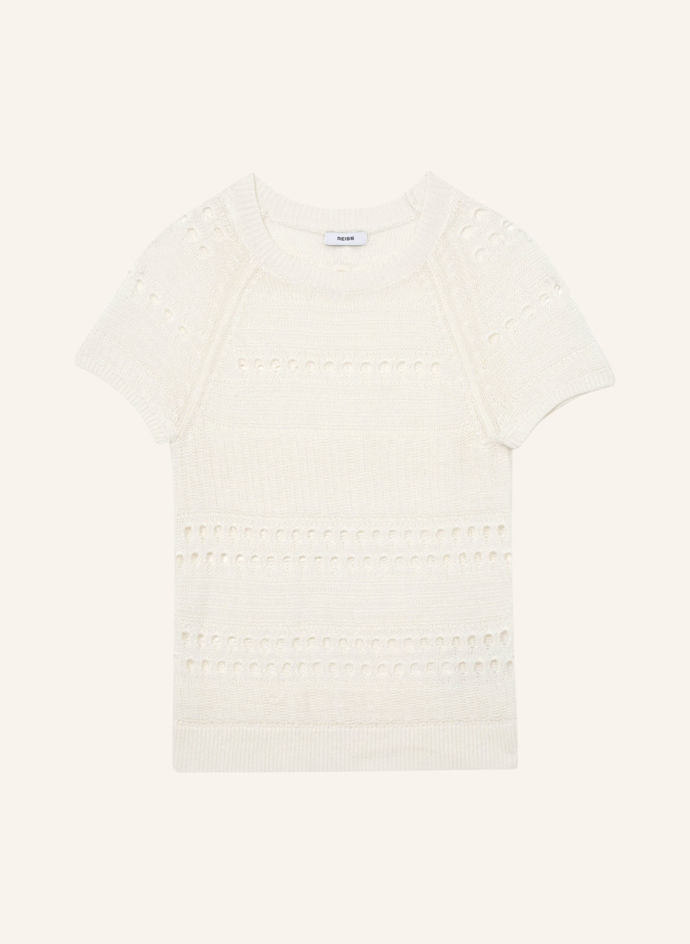 REISS T-shirt en maille CHLOE en soie: ÉCRU