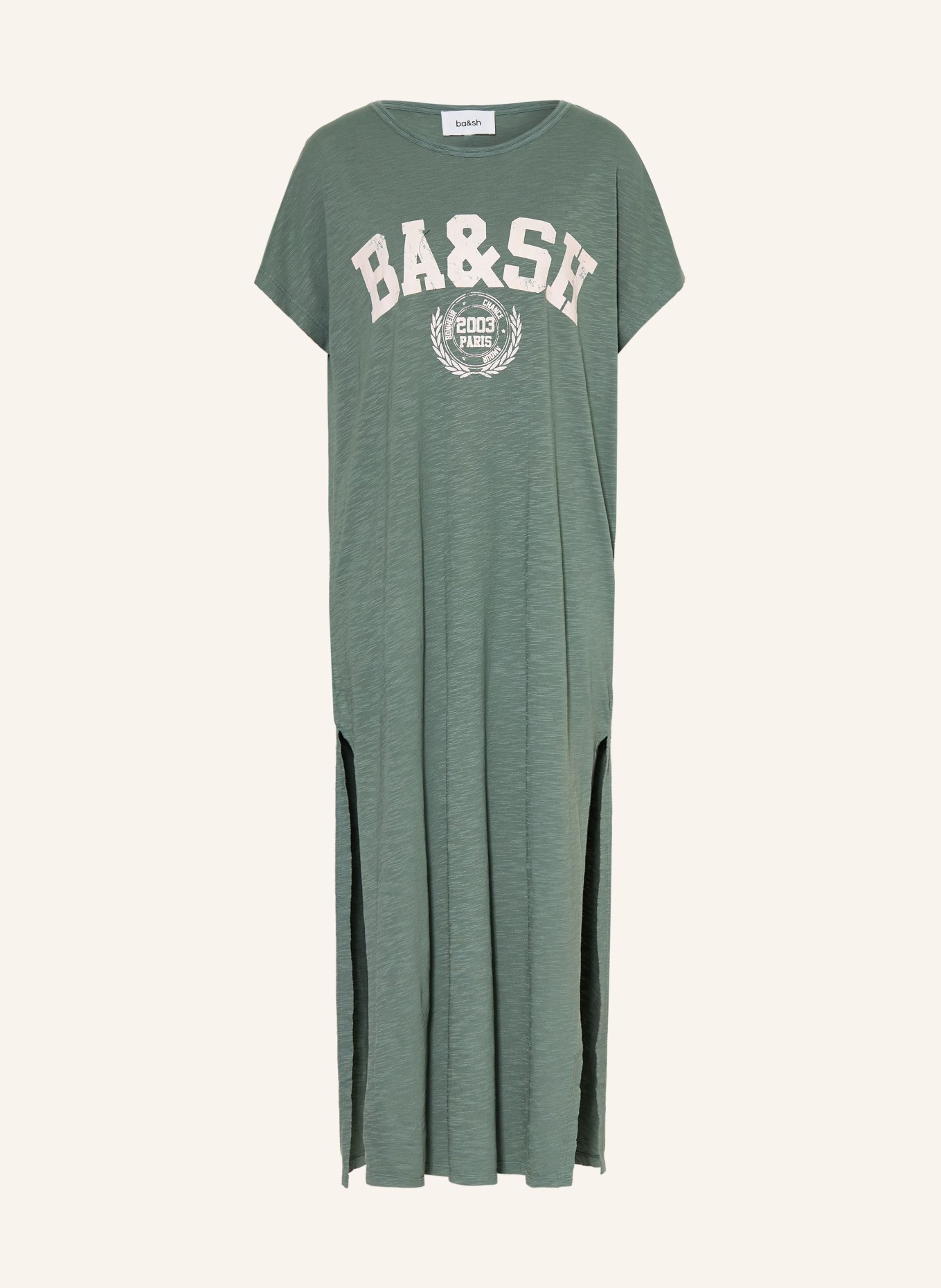 ba&sh Jerseykleid CIVIA: GRÜN / WEISS