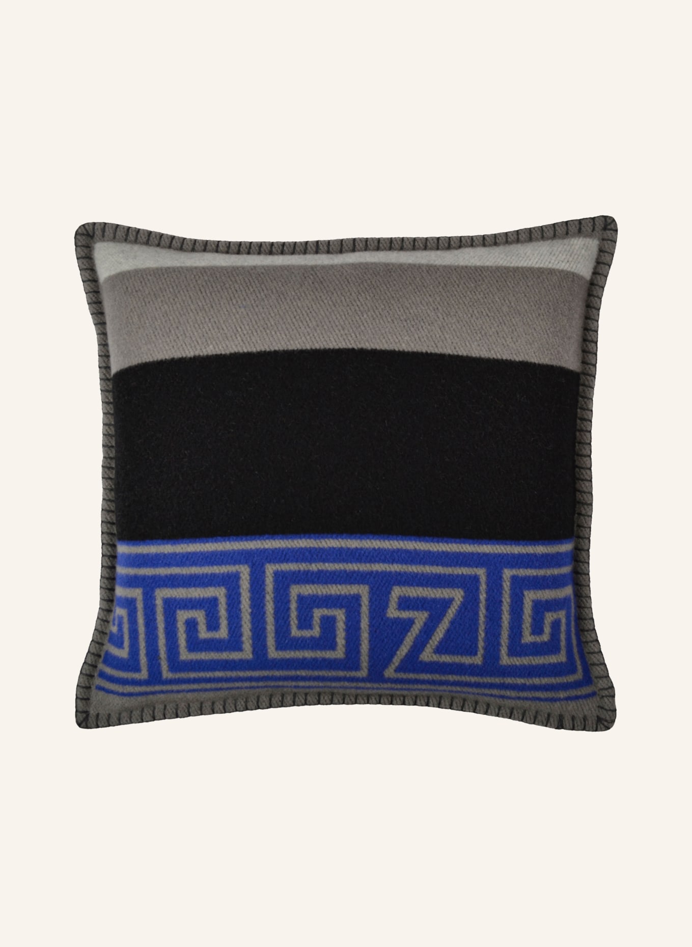 zoeppritz Sierkussenhoes HERITAGE: ZWART / GRIJS / BLAUW