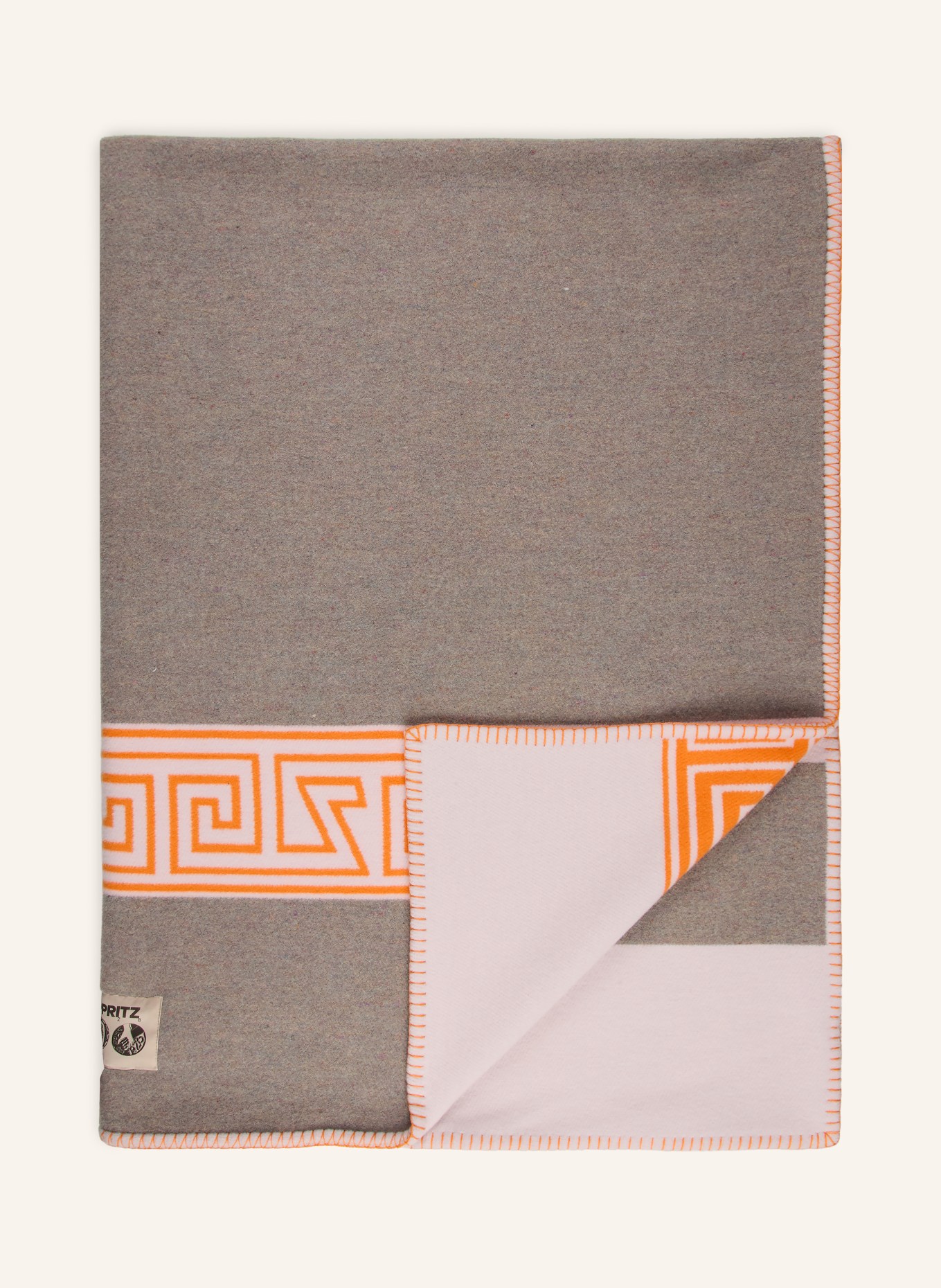 zoeppritz Pled HERITAGE cu lână merino: GRI DESCHIS / GRI / PORTOCALIU
