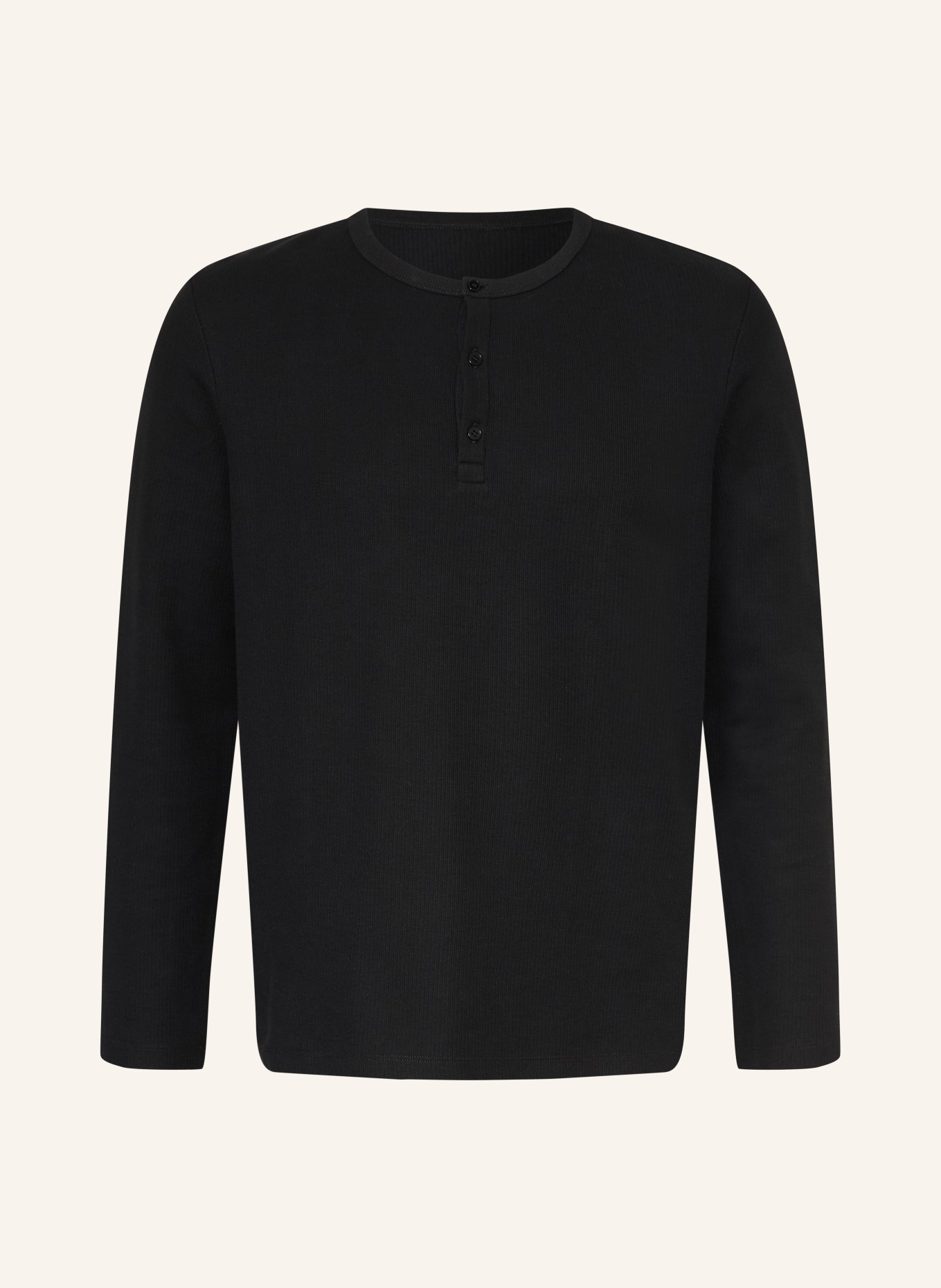 ARKET Henley-Shirt: SCHWARZ