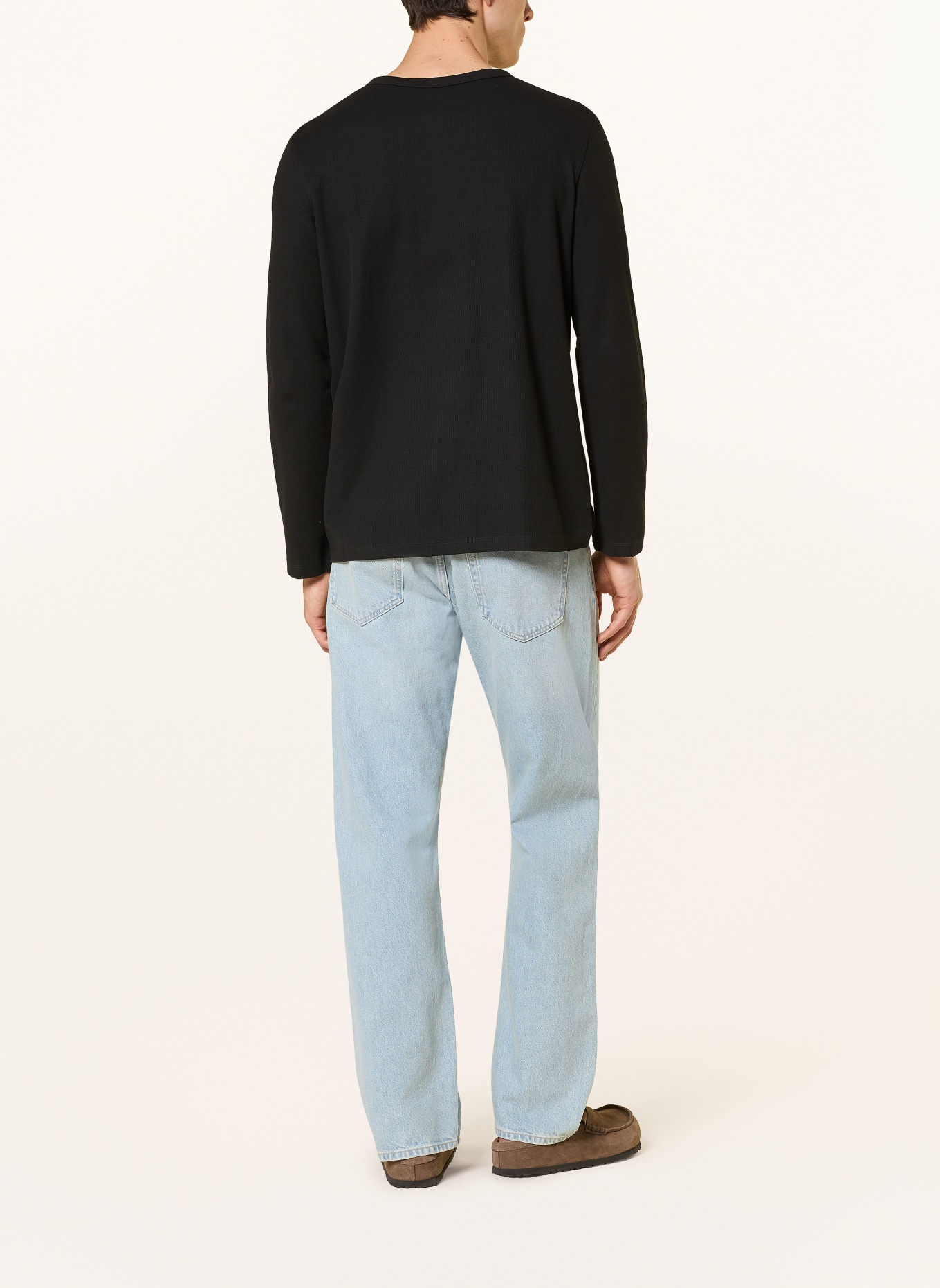 ARKET Henley-Shirt: SCHWARZ